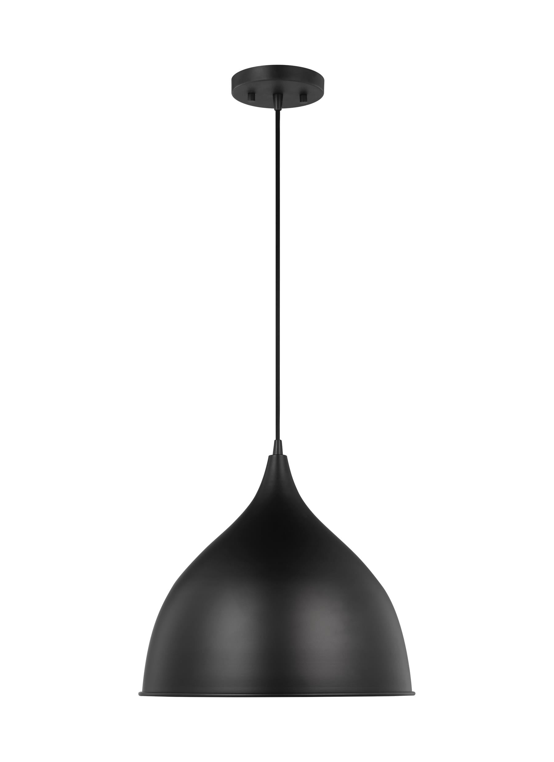 Generation Lighting 6001001-112 Grant 1 -Light Midnight Black Modern/contemporary Globe Medium Hanging Pendant light