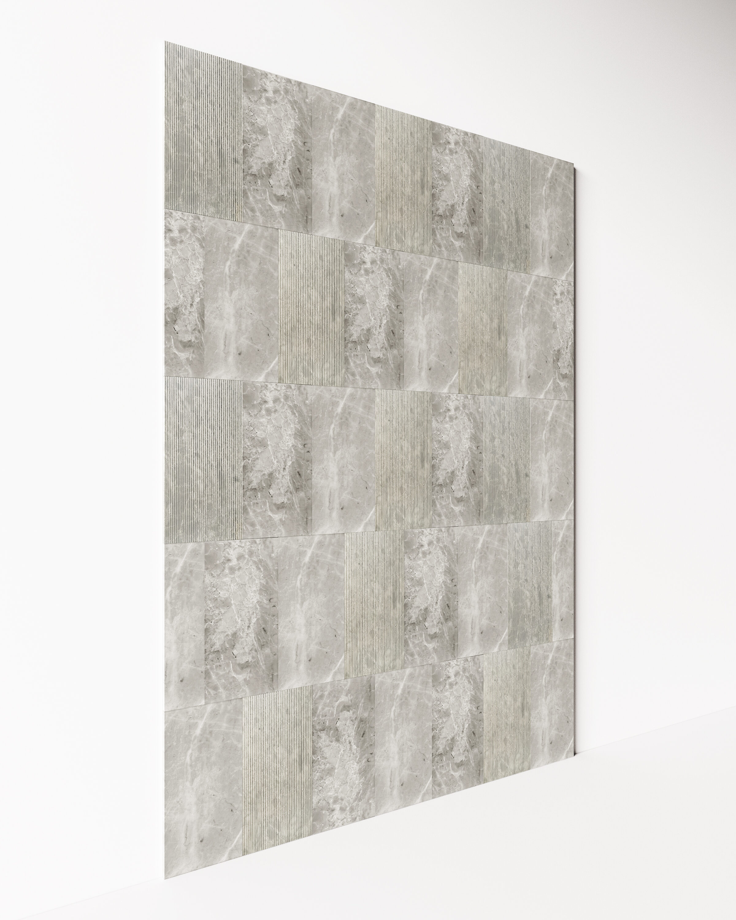 Siavonce Gray 12-in x 24-in Polished Natural Stone Marble Look
