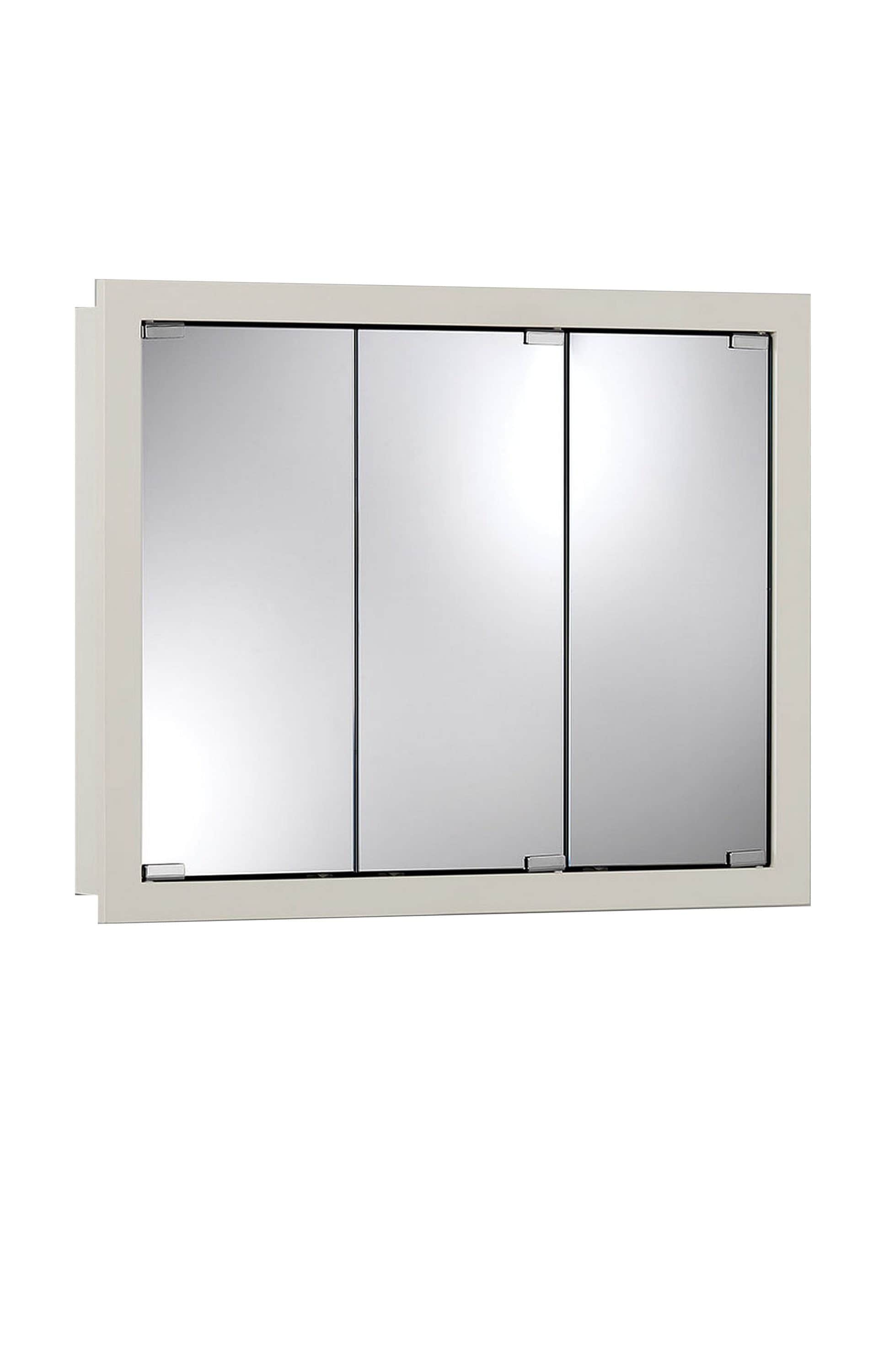 Jensen Granville 30-in X 24-in Surface Mount Classis White Mirrored ...