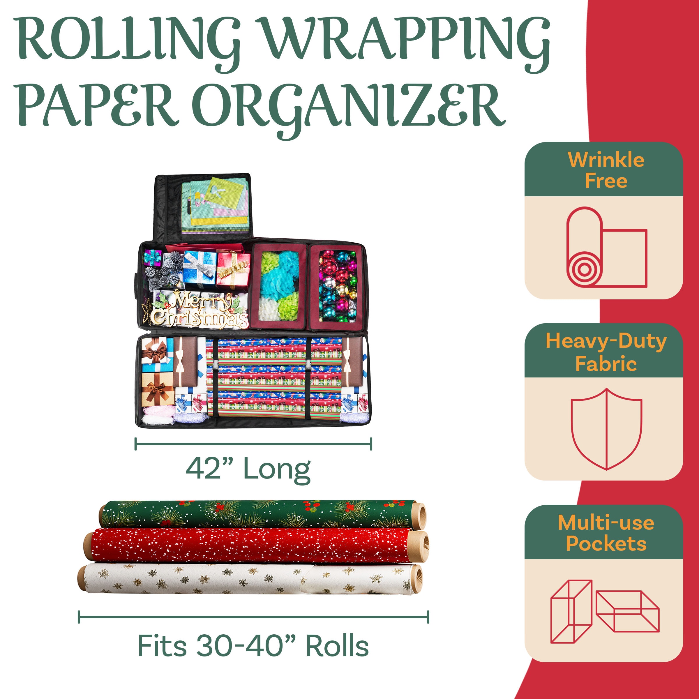 Hastings Home 865891VUT Wrapping-Paper-Storage - View #5