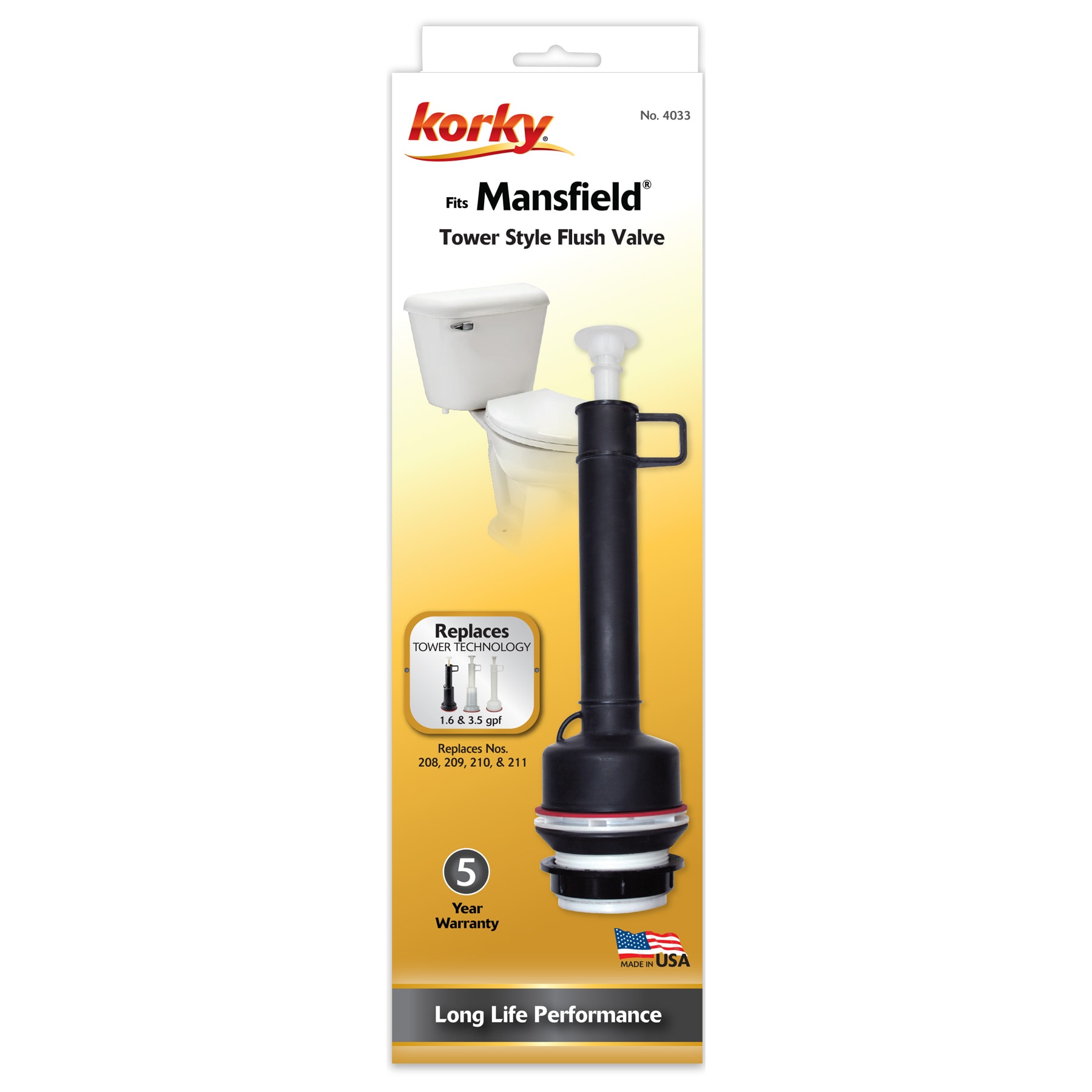 Korky 4033BP 3.5-Inches Black Plastic Flush valve repair kit for Mansfield