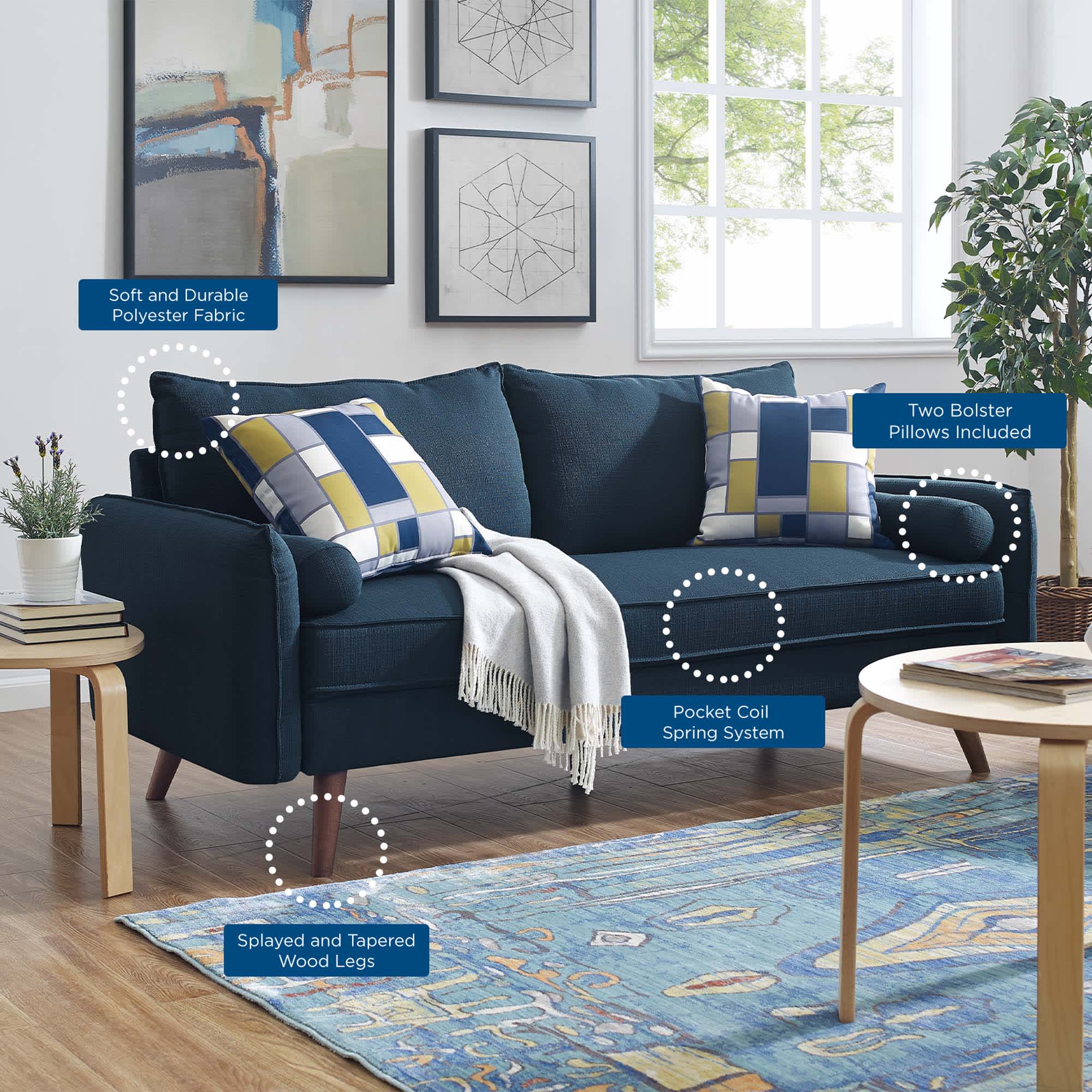Modway EEI-3092-AZU Sofas-Loveseats - View #7