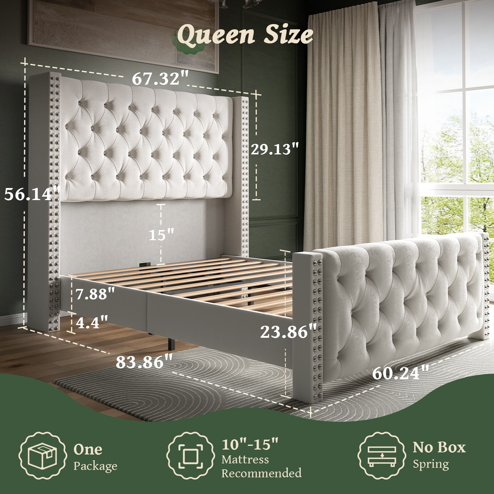 Wooakway BF04Q-WH beds - View #2