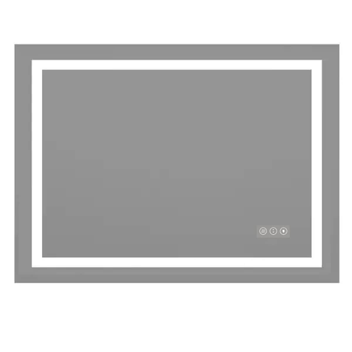 Blisstyle ZZZ1651UHTEUY PREMIUM 18-in x 20-in Polished Frameless Rectangle Dimmable LED Lighted Fog Free Bathroom Vanity Mirror ( Clear )