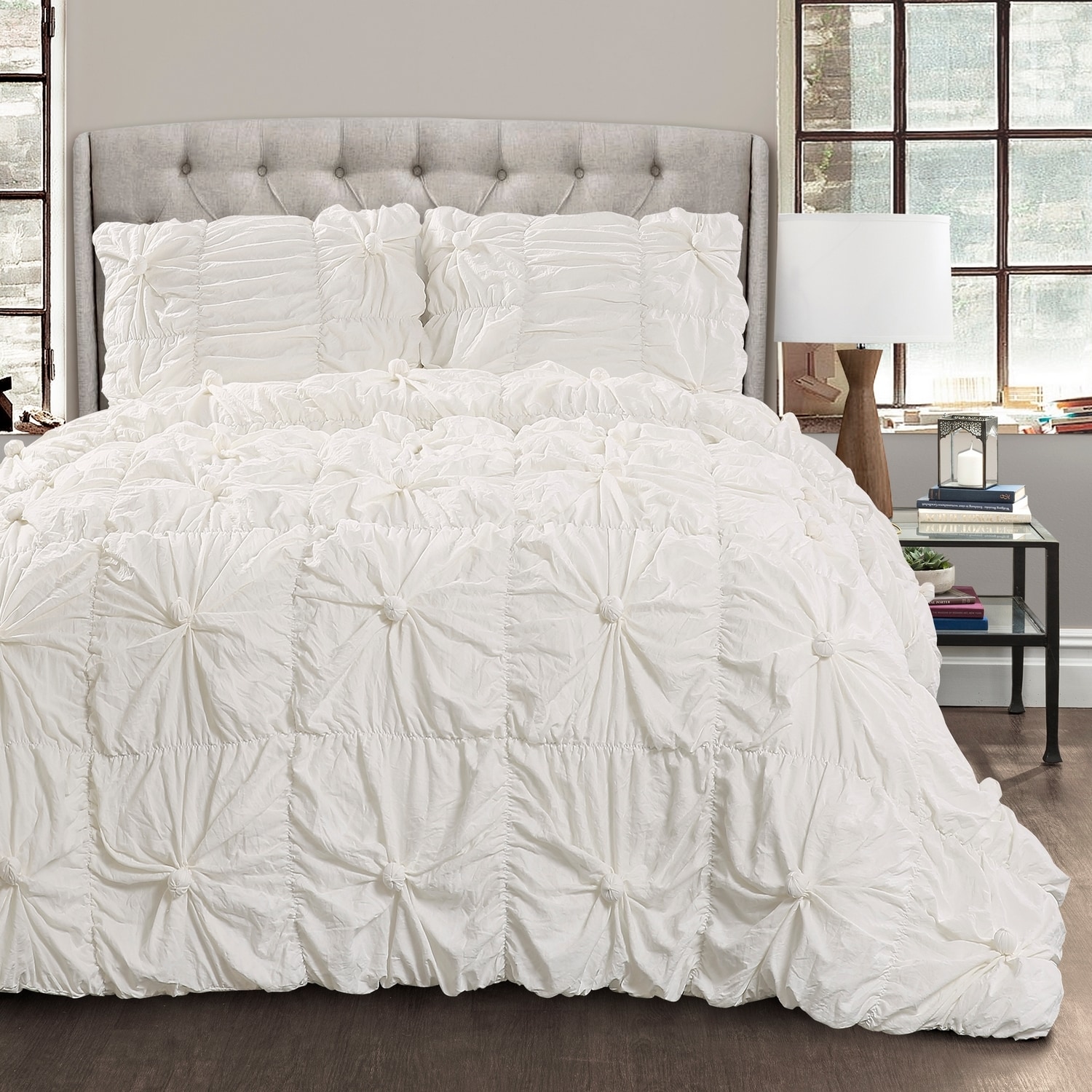 Lush Decor 16T002163 White Solid Full/Queen Comforter