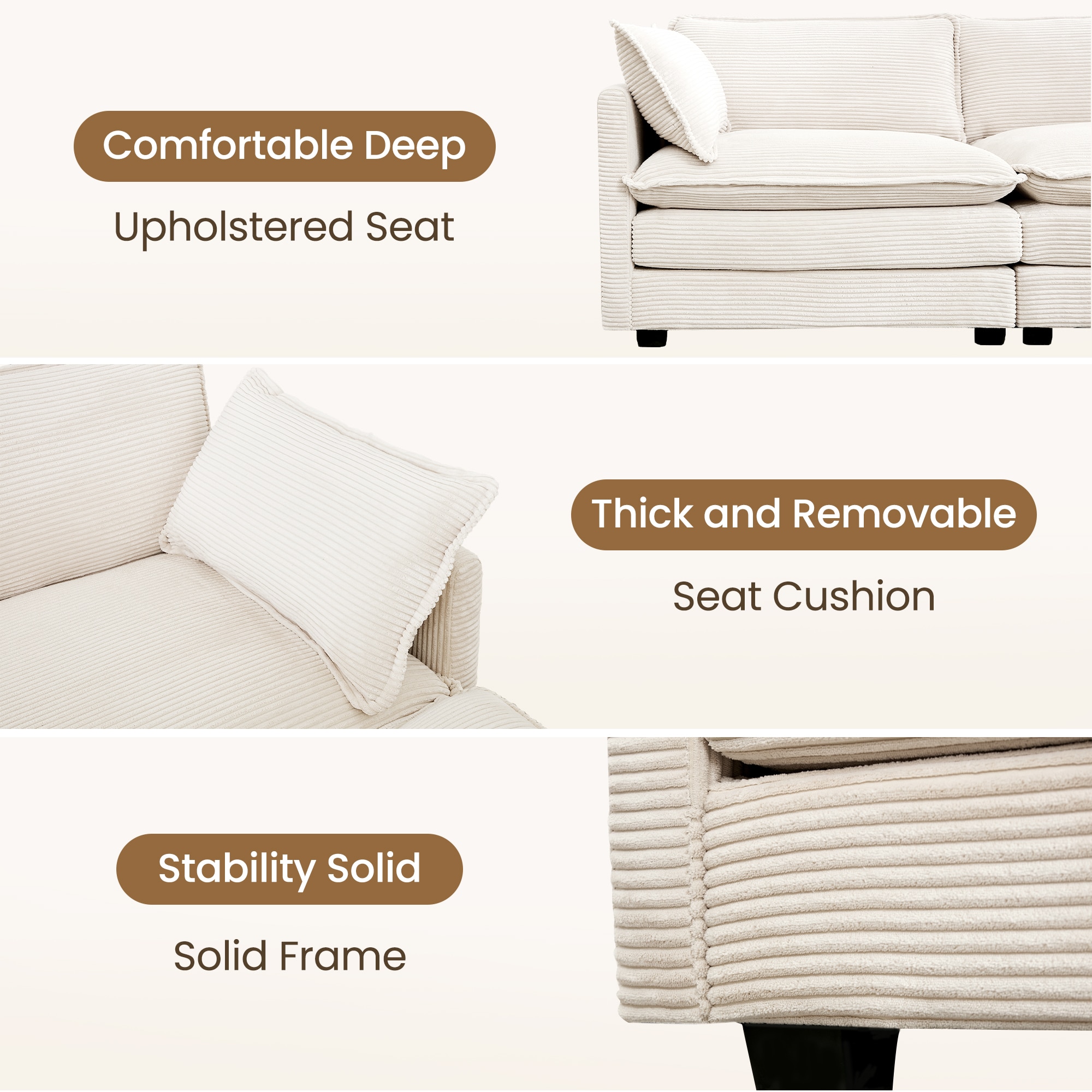 VOUA SAF-XNECW3-BE Sofas-Loveseats - View #4