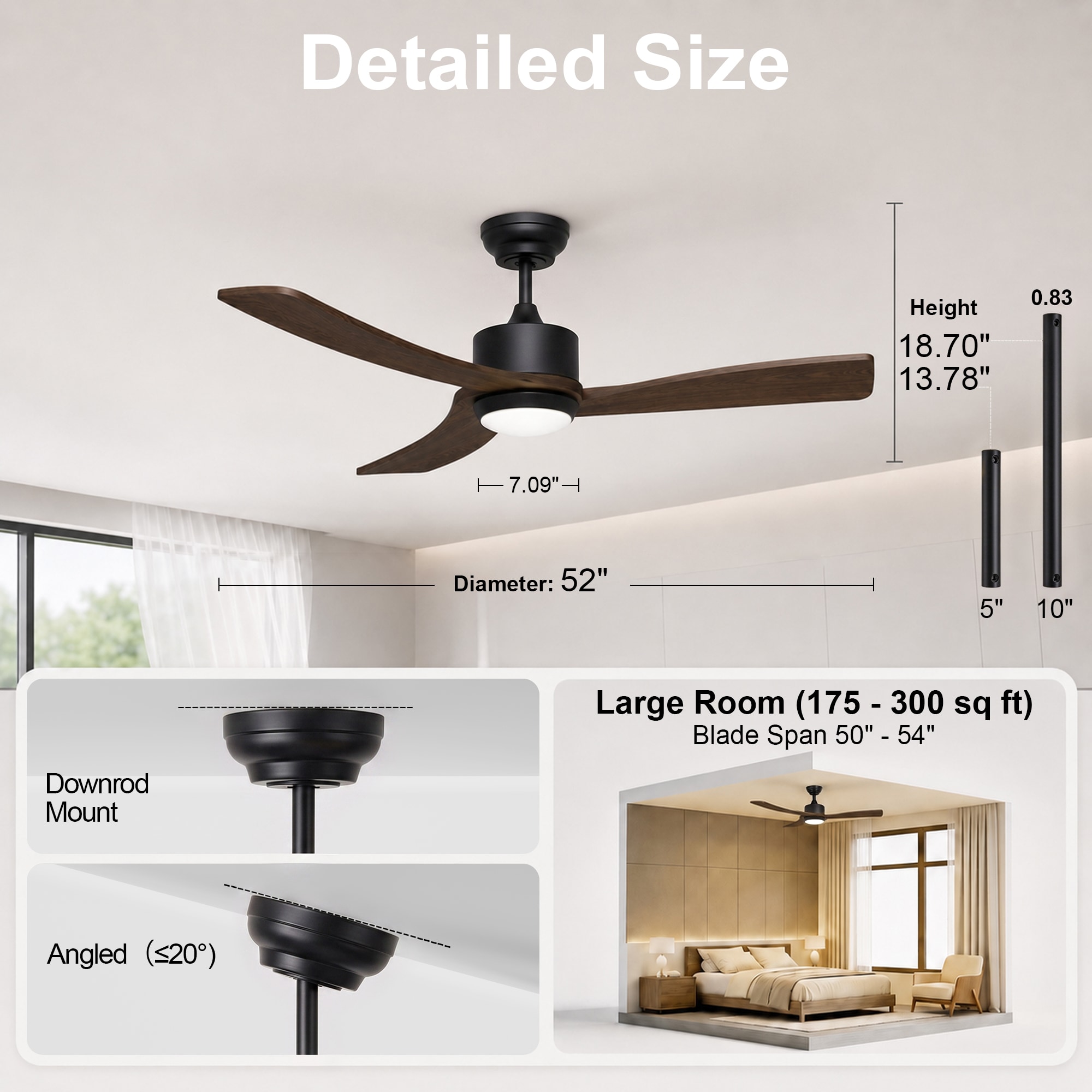 GreenEver CFL-0017-BW52 Ceiling-Fans - View #3