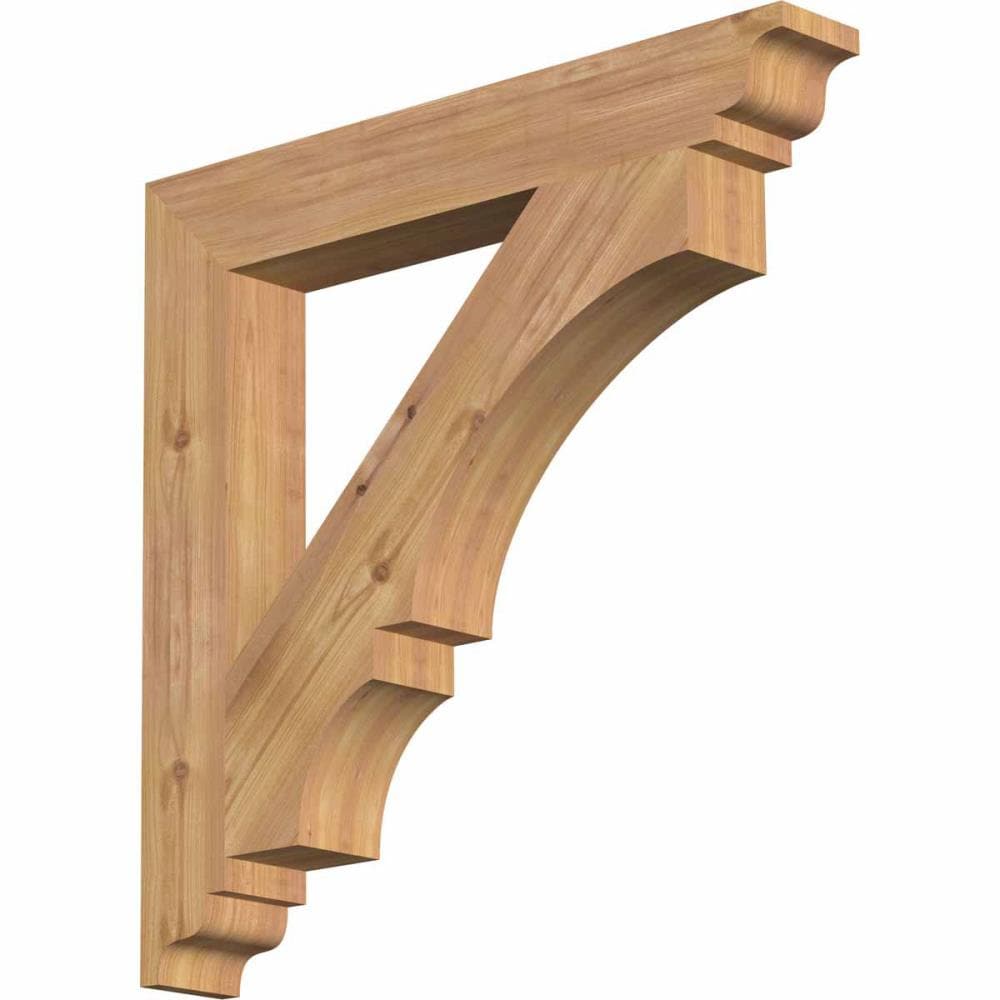 Ekena Millwork BKT04X26X26BOA01SWR Balboa traditional smooth 3-1/2-in x 26-in x 26-in Western red cedar Brown Wood Standard bracket