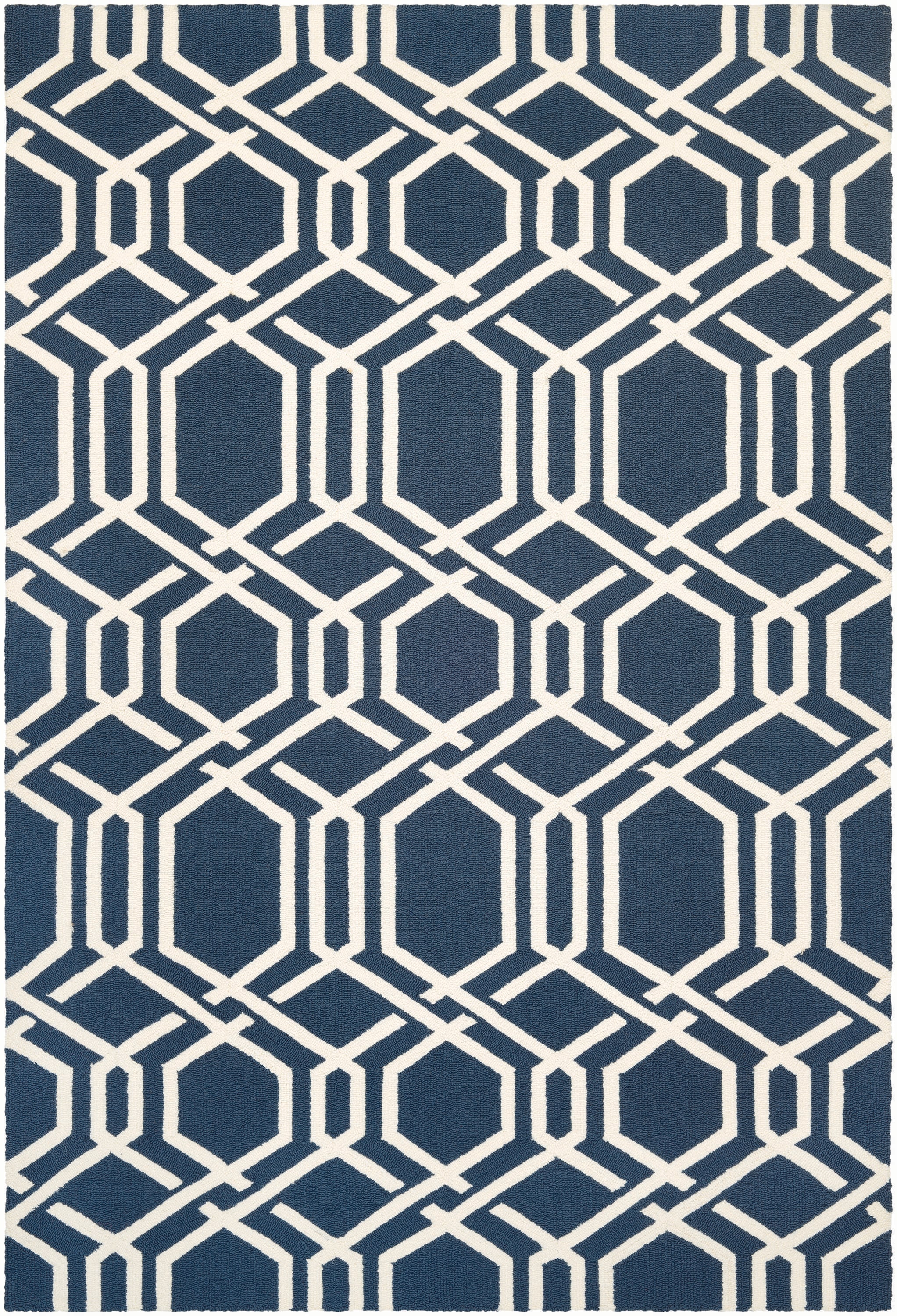 Covington Navy Rectangular Synthetic 3'6" x 5'6" Area Rug