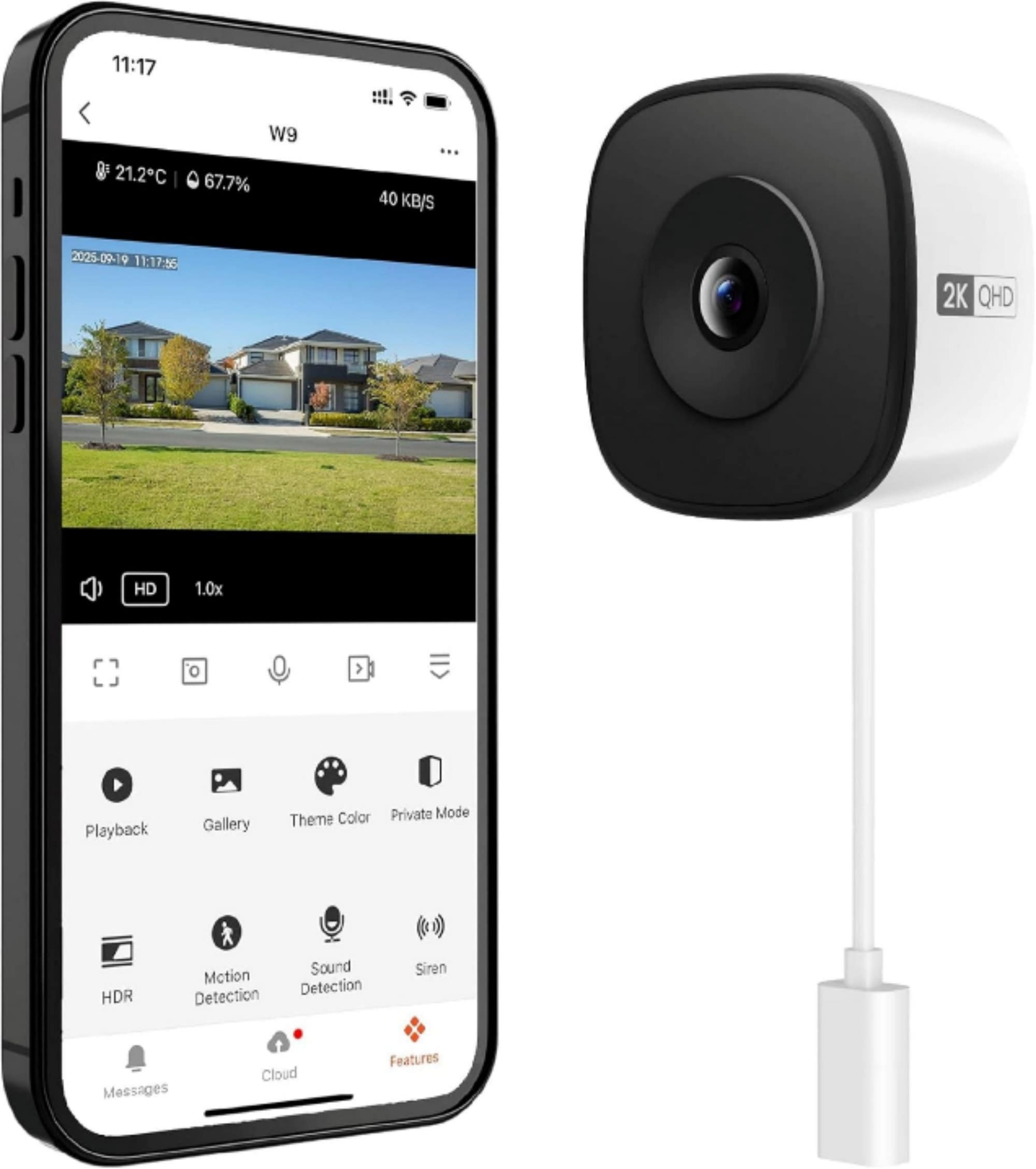 eco4life SC-RIPC-1001 Indoor 1 -Camera 3MP Plug-in Mounted Micro SD (not included) Micro SD (Not Included) Security Camera System
