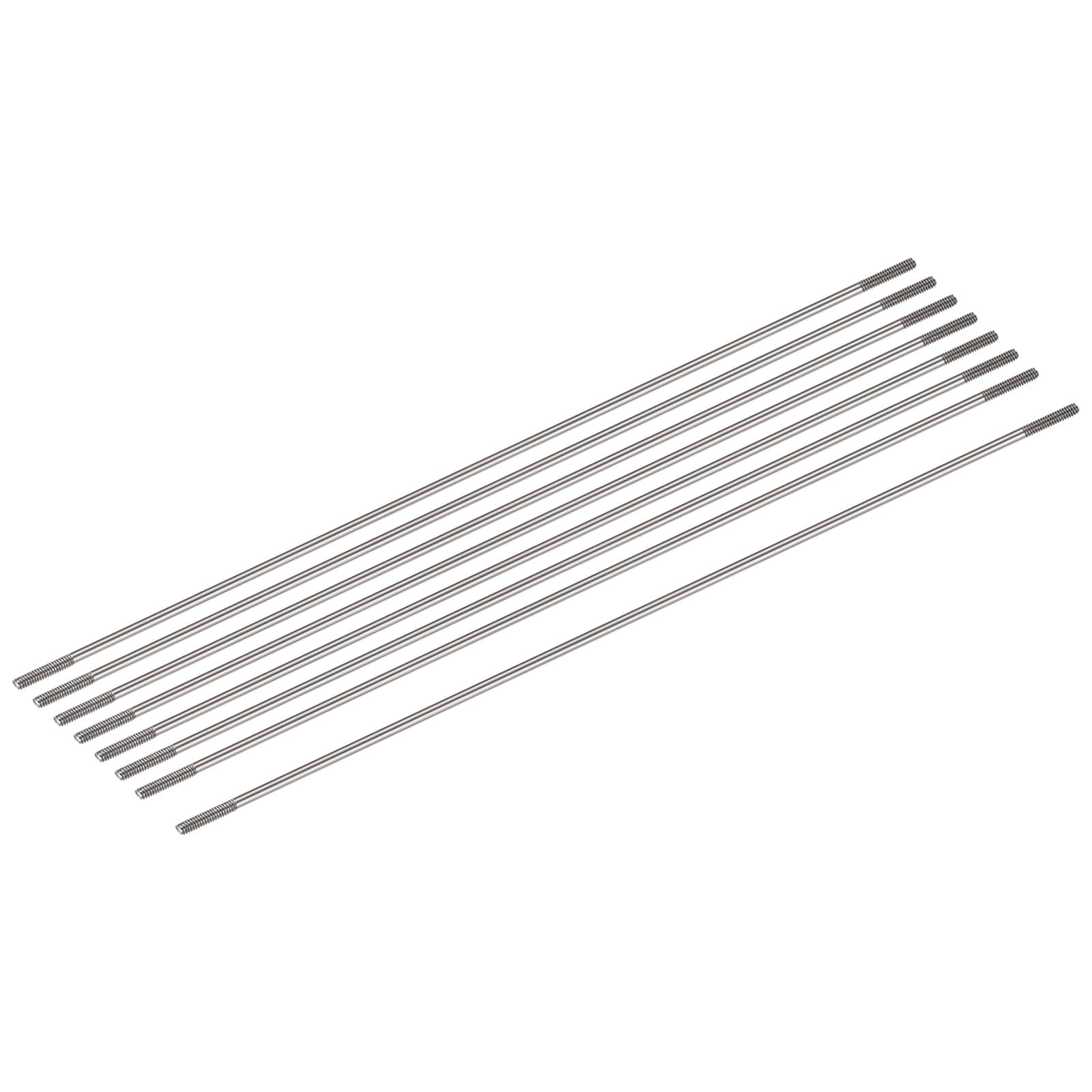 Unique Bargains 8pcs Push Rod Connector Double End Threaded Rod 304 Stainless Steel for DIY RC Car Boat Car Airplane Helicopter Model and DIY Material M2x150mm