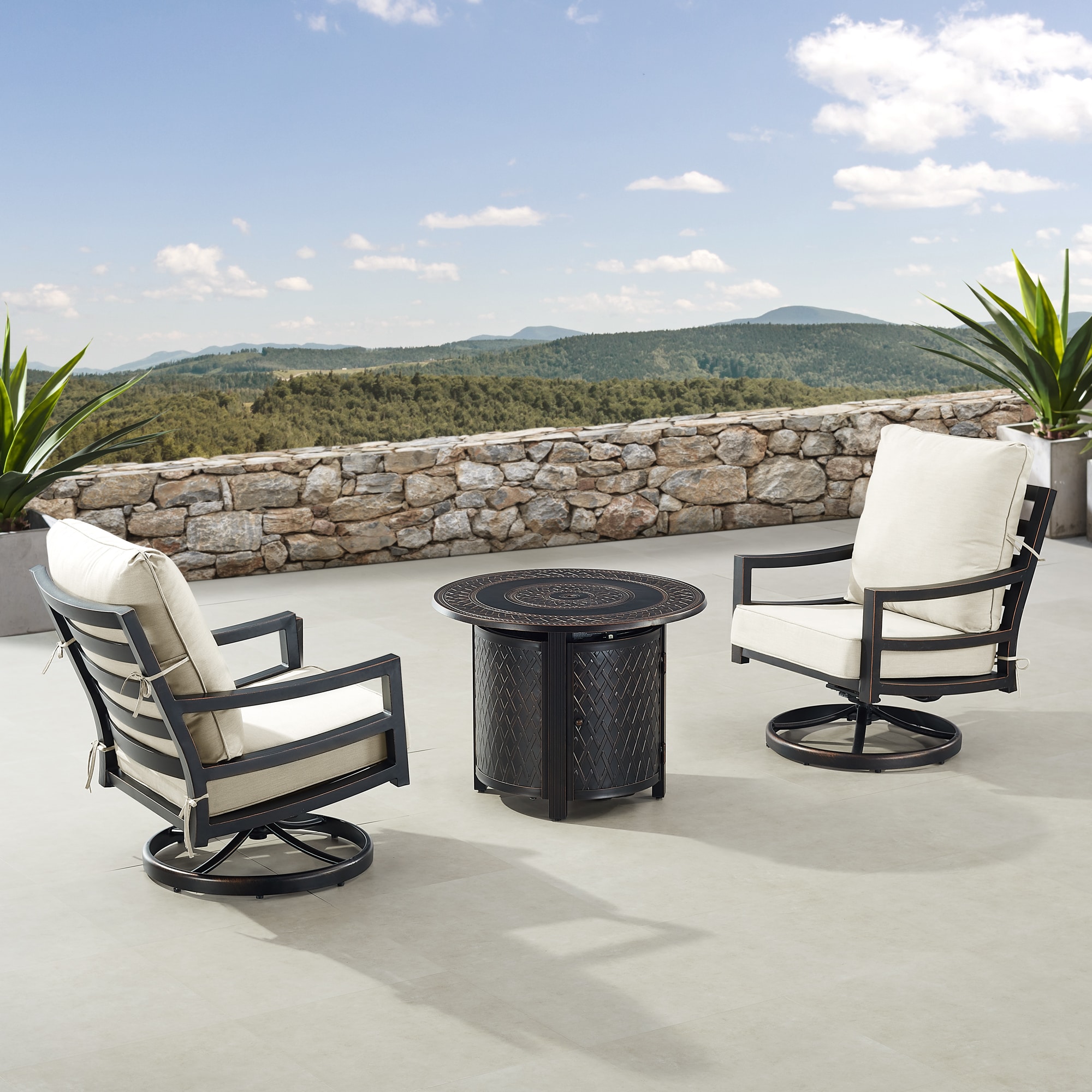 Oakland Living HUDSON2CHRITZLGCU Patio-Conversation-Sets - View #3