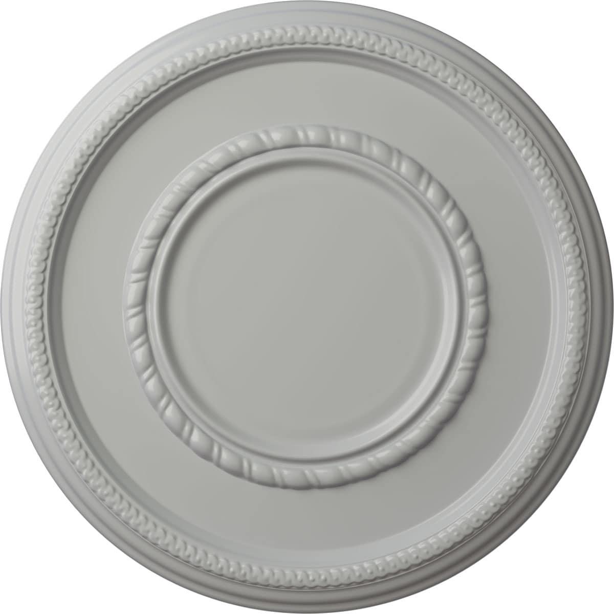 Ekena Millwork CM17FEFRF Federal Roped Large 17.375-in W x 17.375-in L Painted Frost Polyurethane Whole Ceiling Medallion