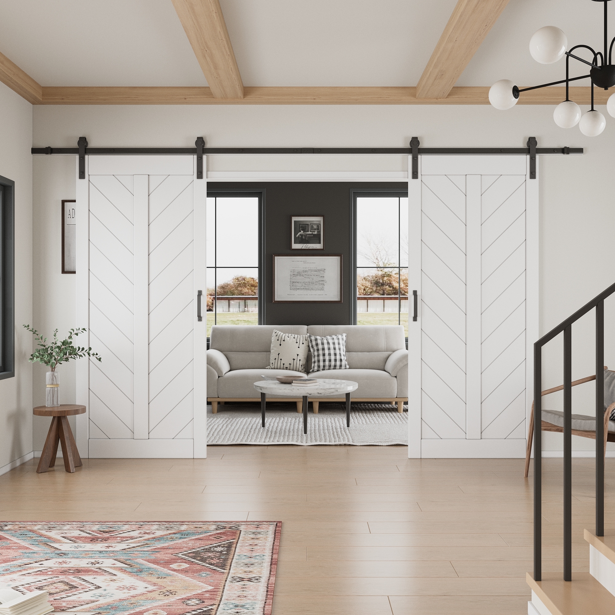 JUJUBON IN-BDBD1-V-WH-72 Barn-Doors - View #3