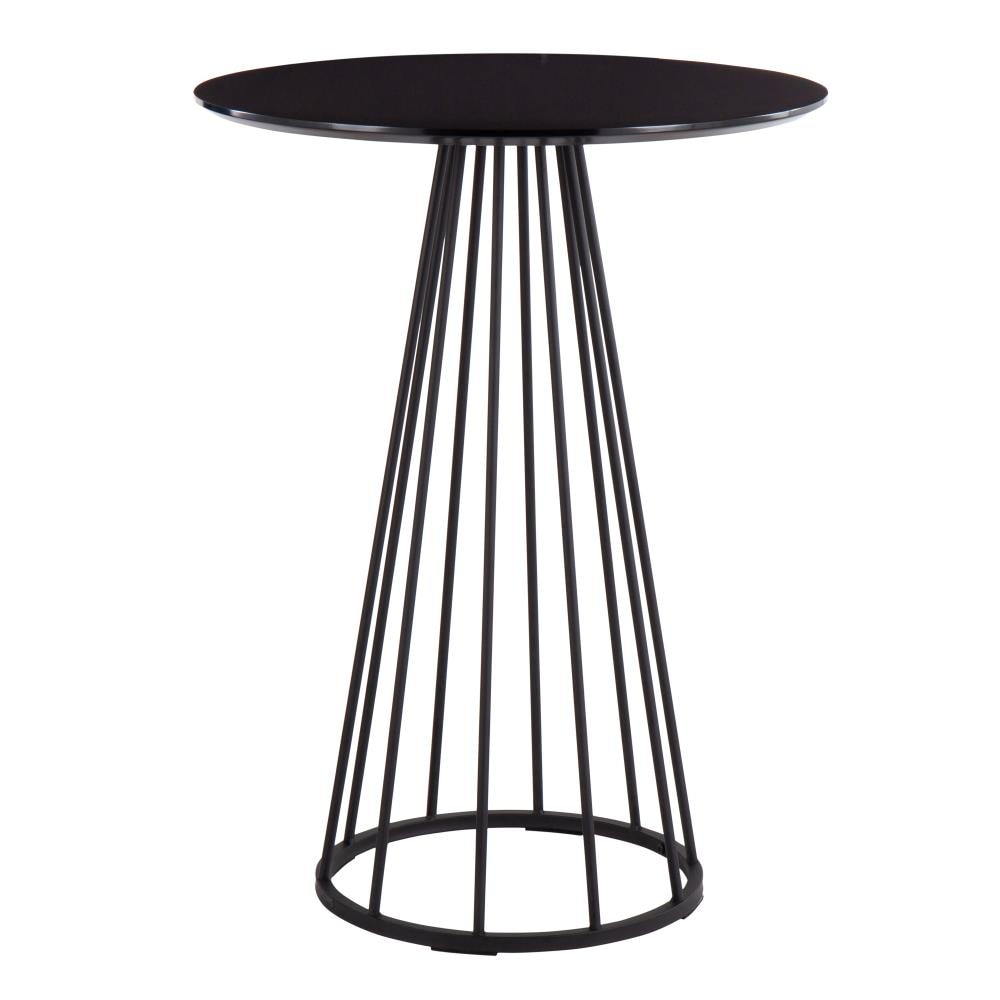 LumiSource Canary Black Steel, Black Mdf Round Contemporary/Modern ...