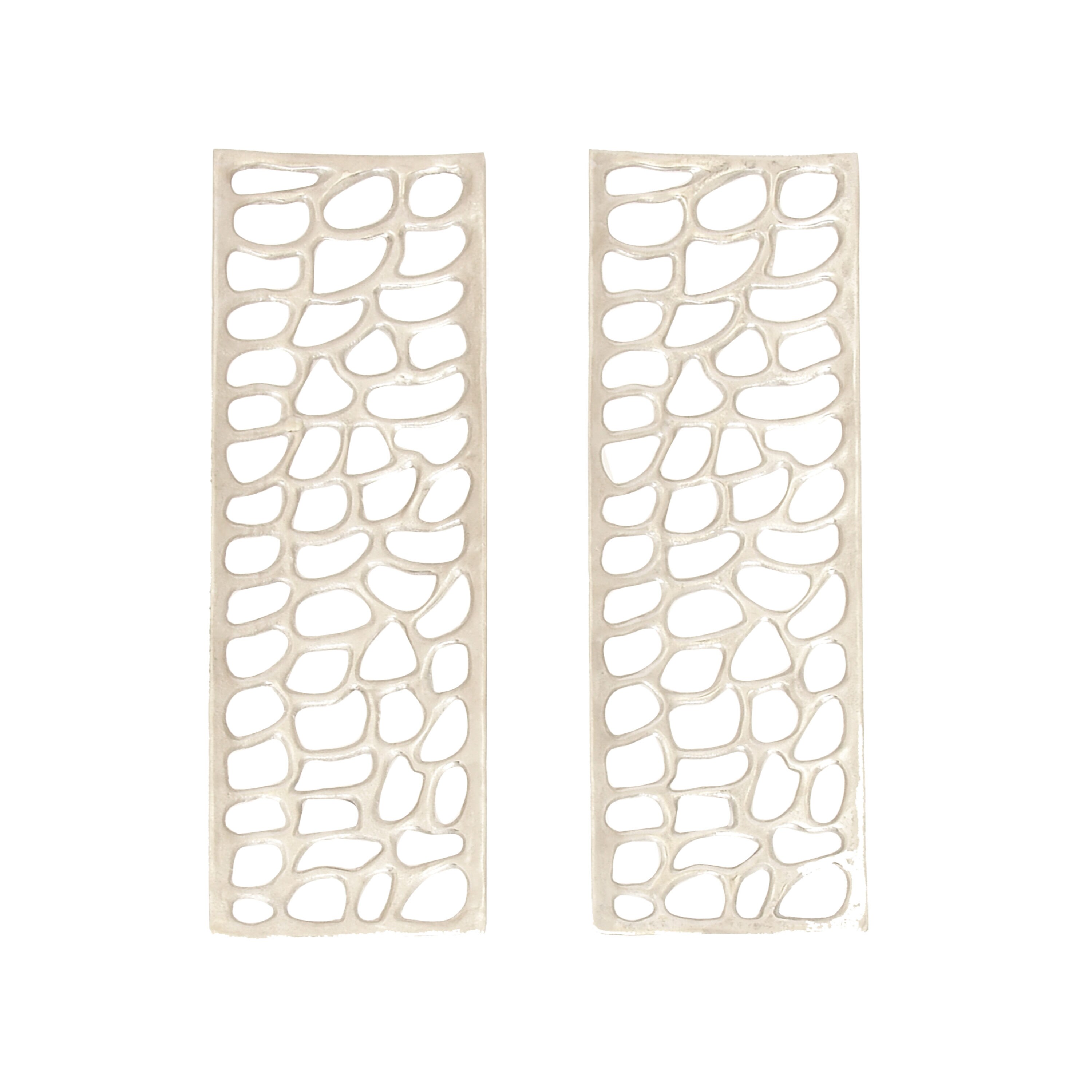 Silver Aluminum Abstract Cutout Wall Sculpture Set