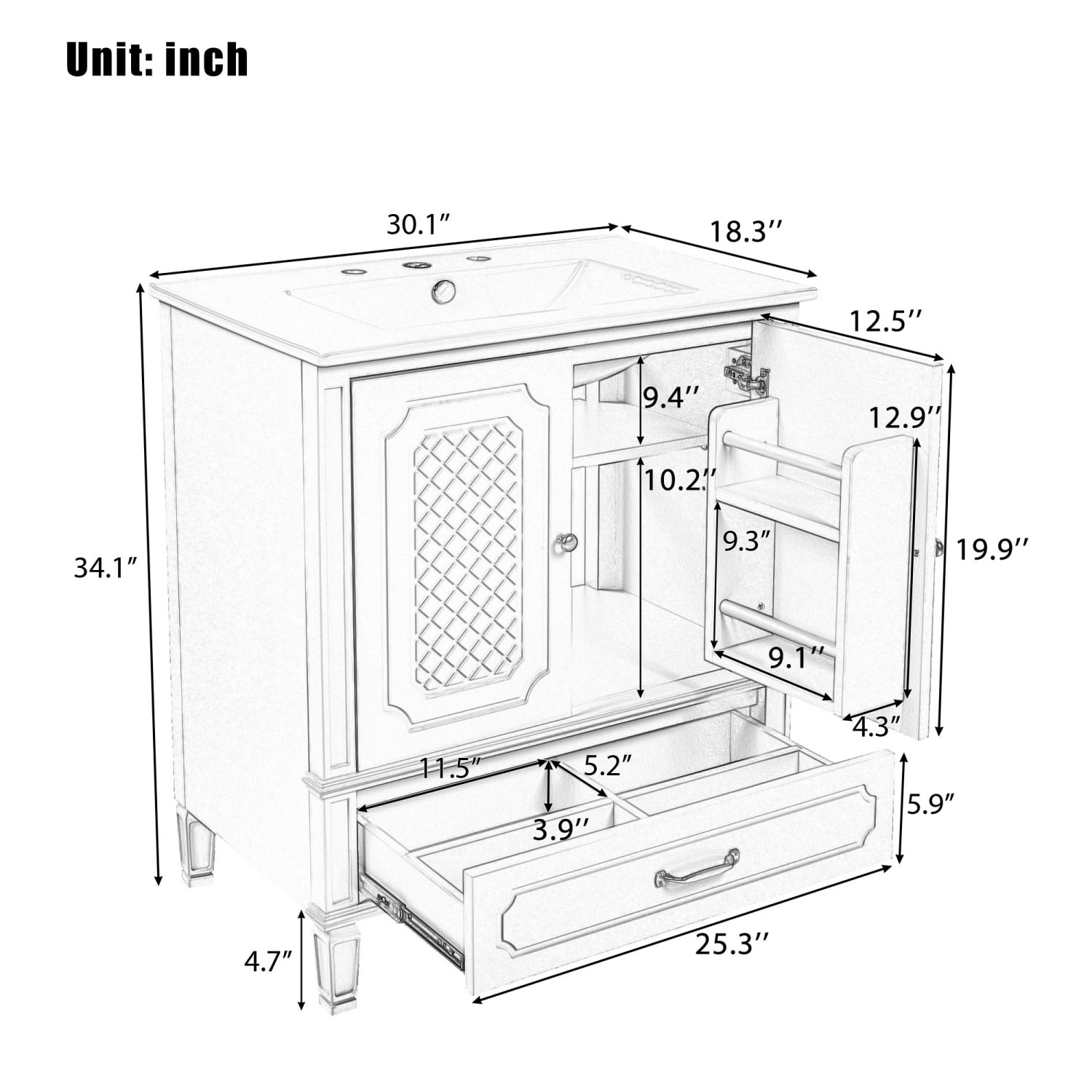 Vanityfus VF-NB-S3313F Bath-Vanity-Combo - View #2