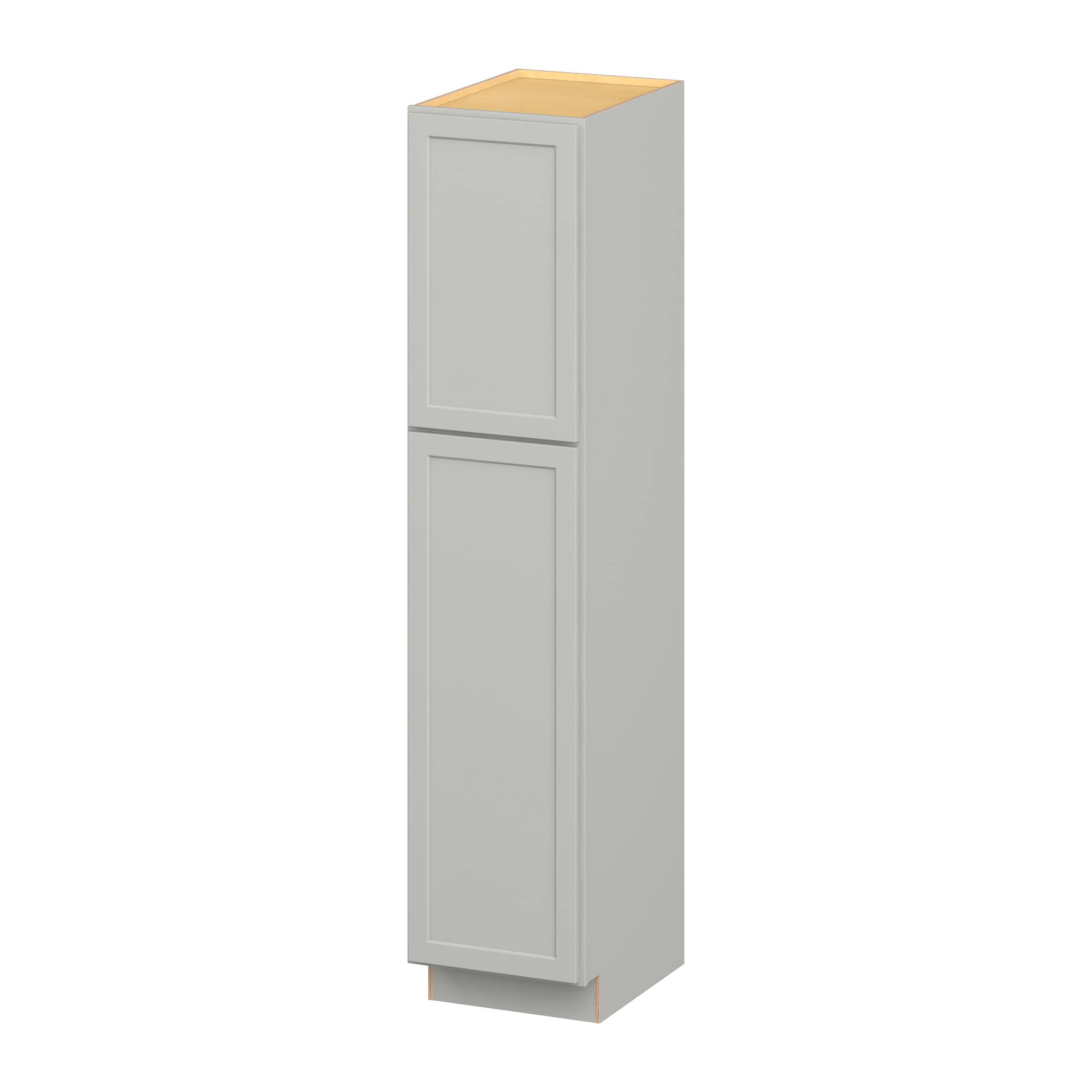 Hugo&Borg U1884(L/R)-JA PRO Jasper 18-in W x 84-in H x 24-in D Whisper Gray Pantry Ready to assemble Plywood Cabinet (Flat Panel Shaker)