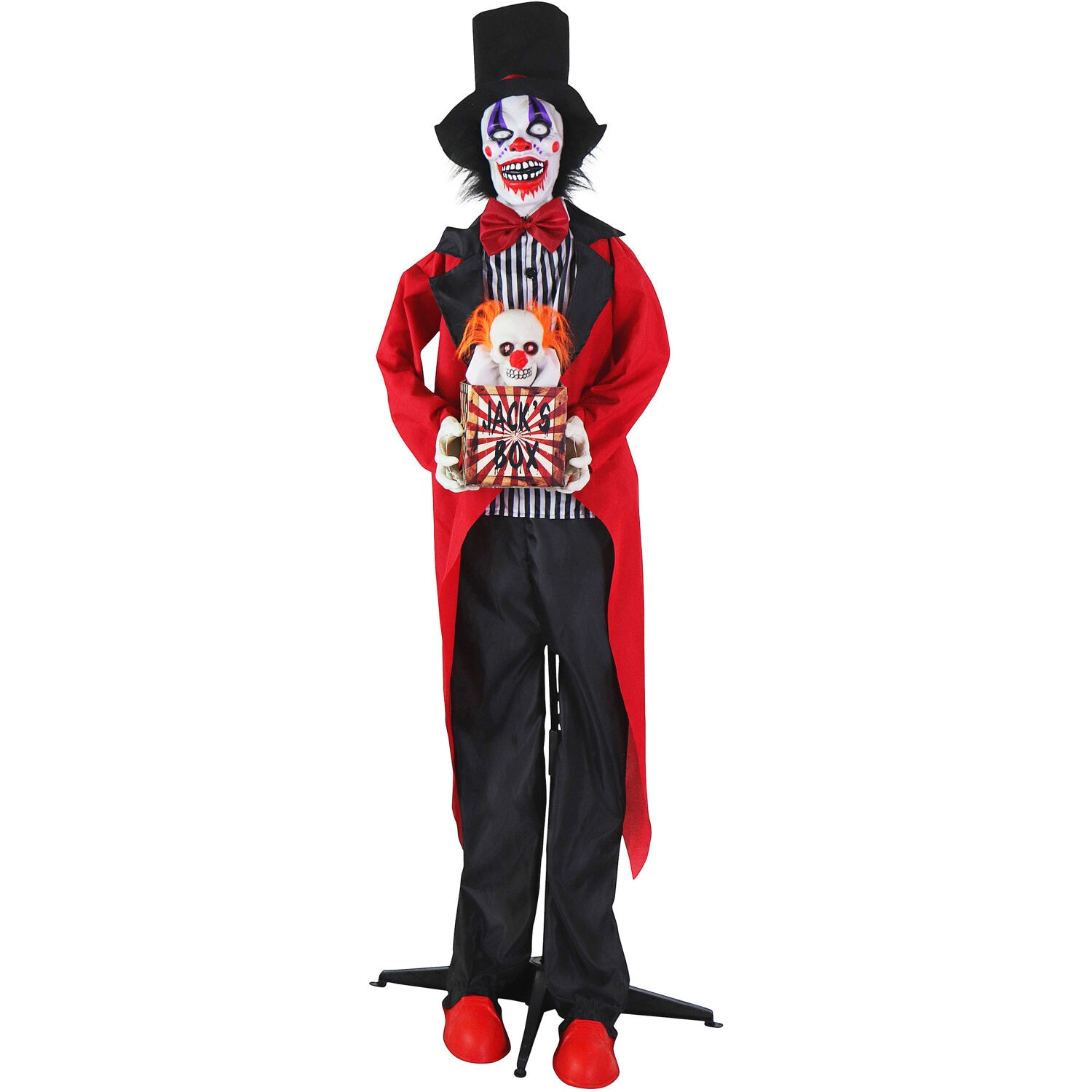 Haunted Hill Farm HHCLOWN-30FLSA 5.75-ft Freestanding Talking Lighted Billy Barker Clown Animatronic