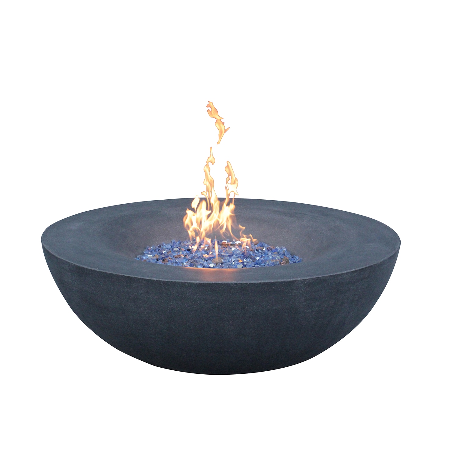 SINOFURN 42-in W 65000-BTU Black + Gray Concrete Round Propane Gas ...