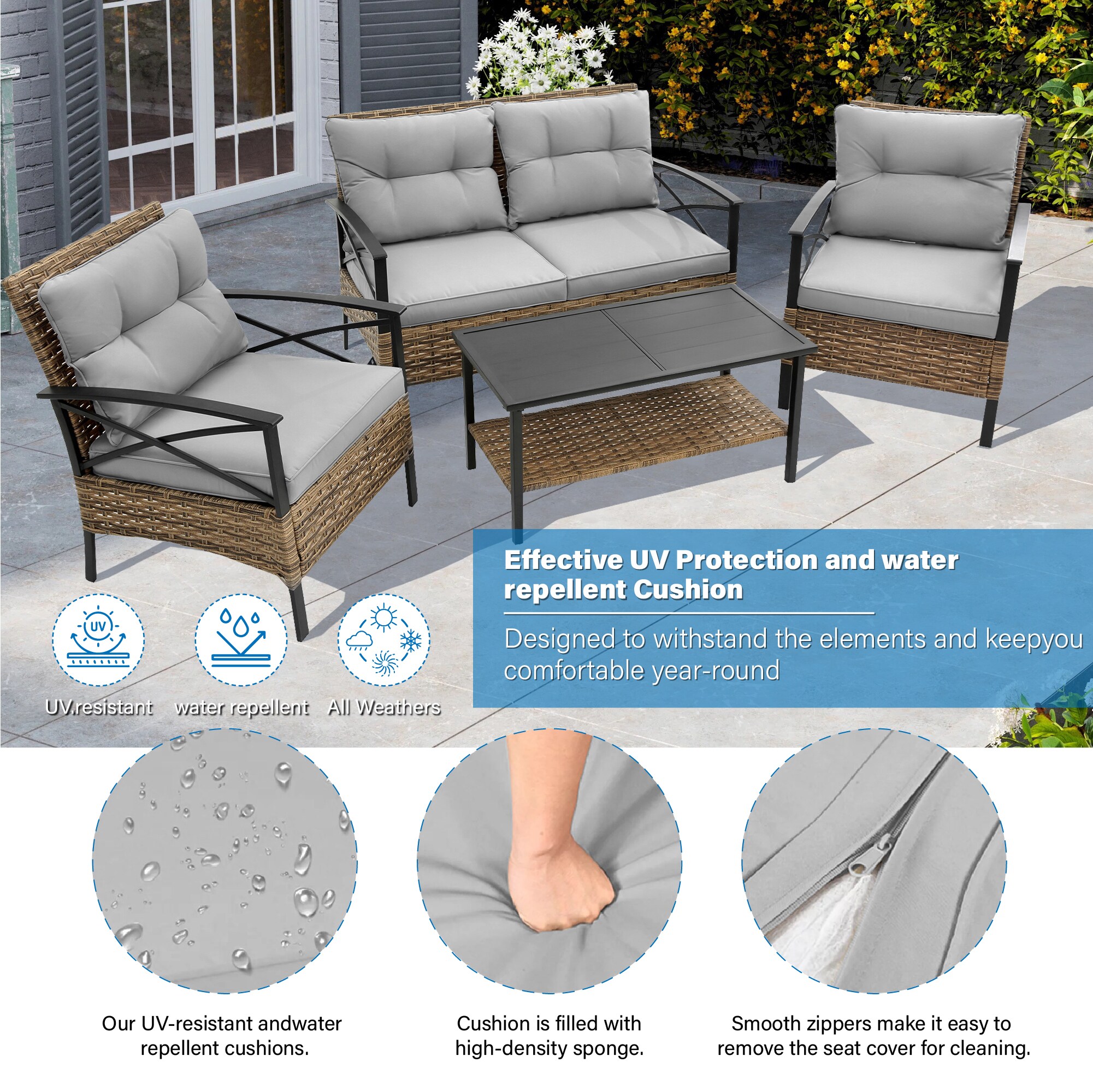 Forclover MONLDS03GR Patio-Conversation-Sets - View #2
