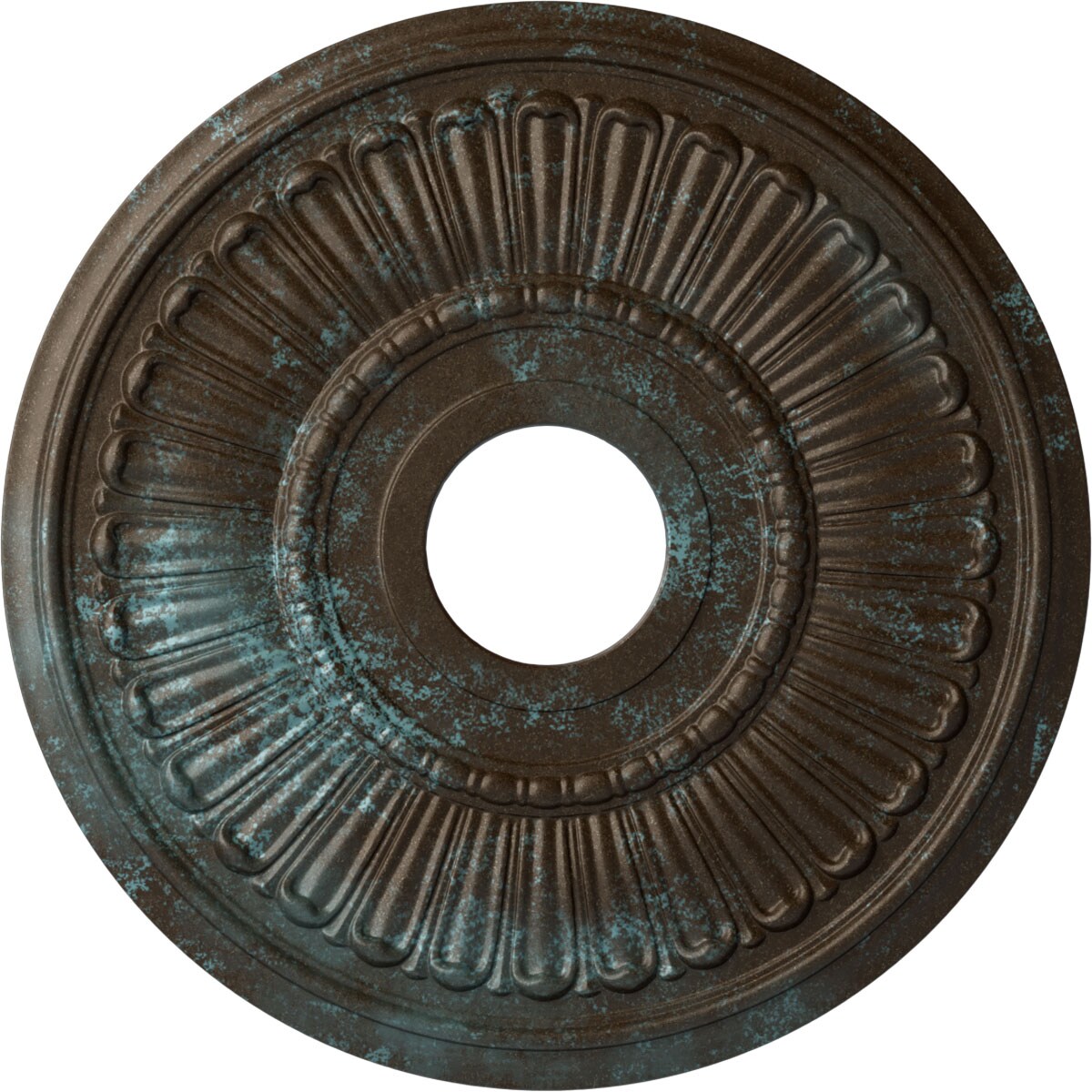 Ekena Millwork CM16MLBBS Melonie 16-in W x 16-in L Painted Bronze Blue Patina Polyurethane Whole Ceiling Medallion