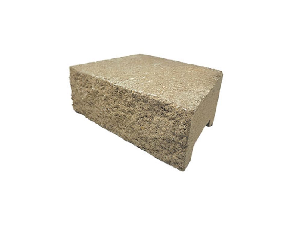  17H060T 4-in H x 11.7-in L x 7-in D Tan Concrete Retaining wall block