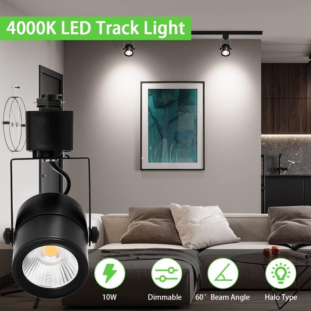 Aoibox Dimmable LED Track Light Heads 4000K Neutral White H Type Track ...