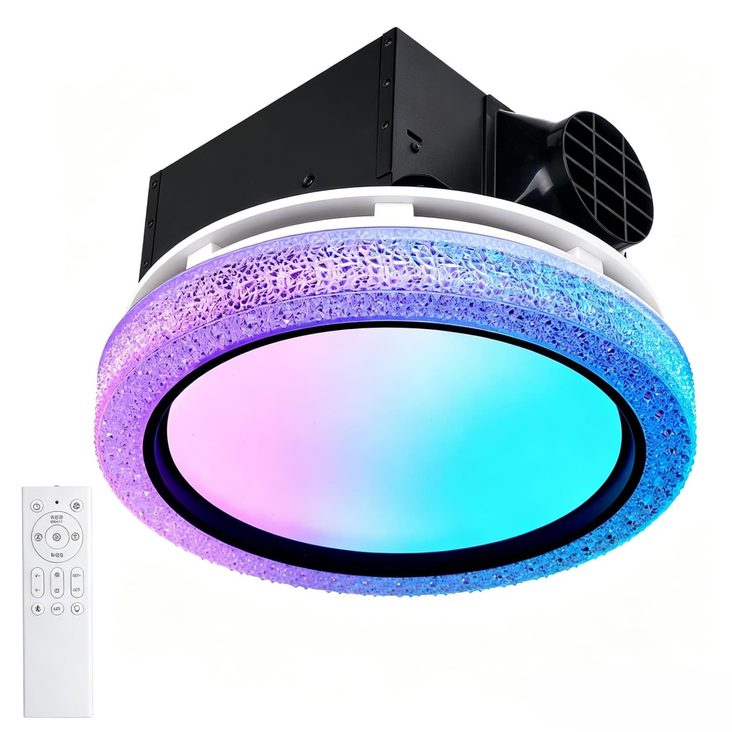 Angel Sar 1.0-Sone 240-CFM Bathroom Exhaust Fan with Light Bluetooth Speaker for Bathroom