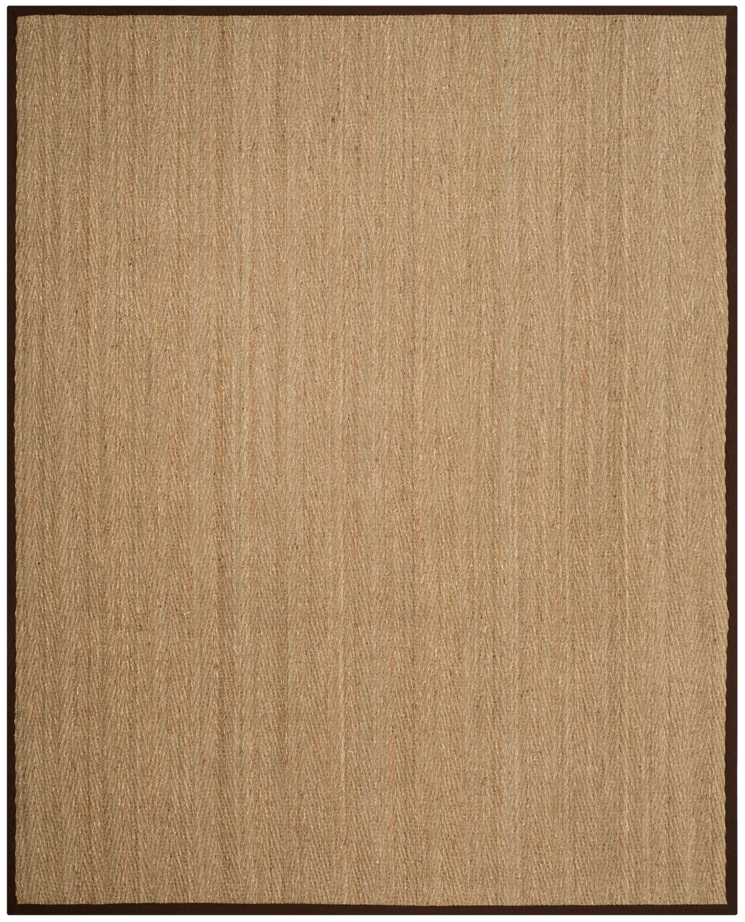 Safavieh NF115K-8 Natural Fiber Montauk 8 x 10 (ft) Loomed Seagrass Natural/Dark Brown Rectangular Indoor Chevron Coastal Area rug