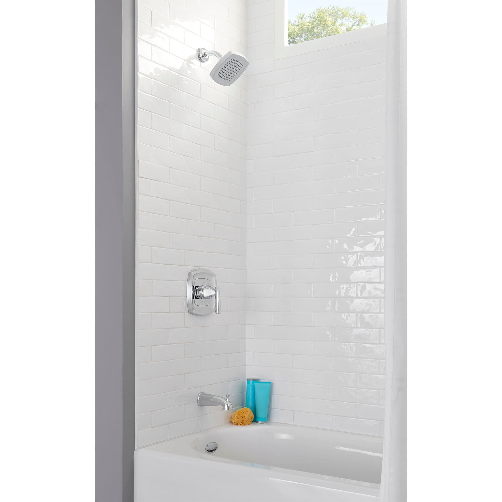 Edgemere Polished Chrome Tub and Shower Faucet Set
