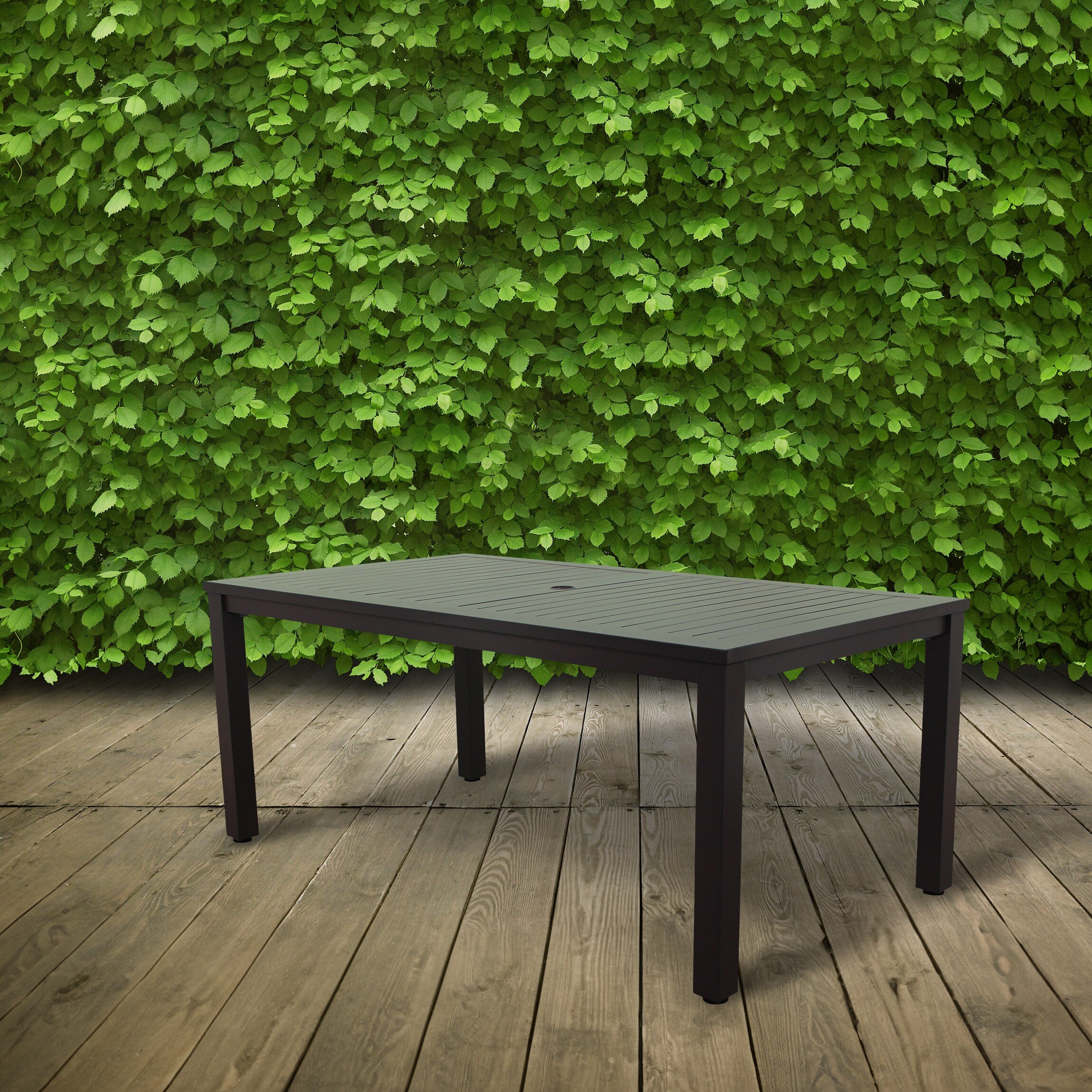 Courtyard Casual 5326 Madison Rectangle Outdoor Dining 39.37-in W x 70.79-in L with Umbrella Hole