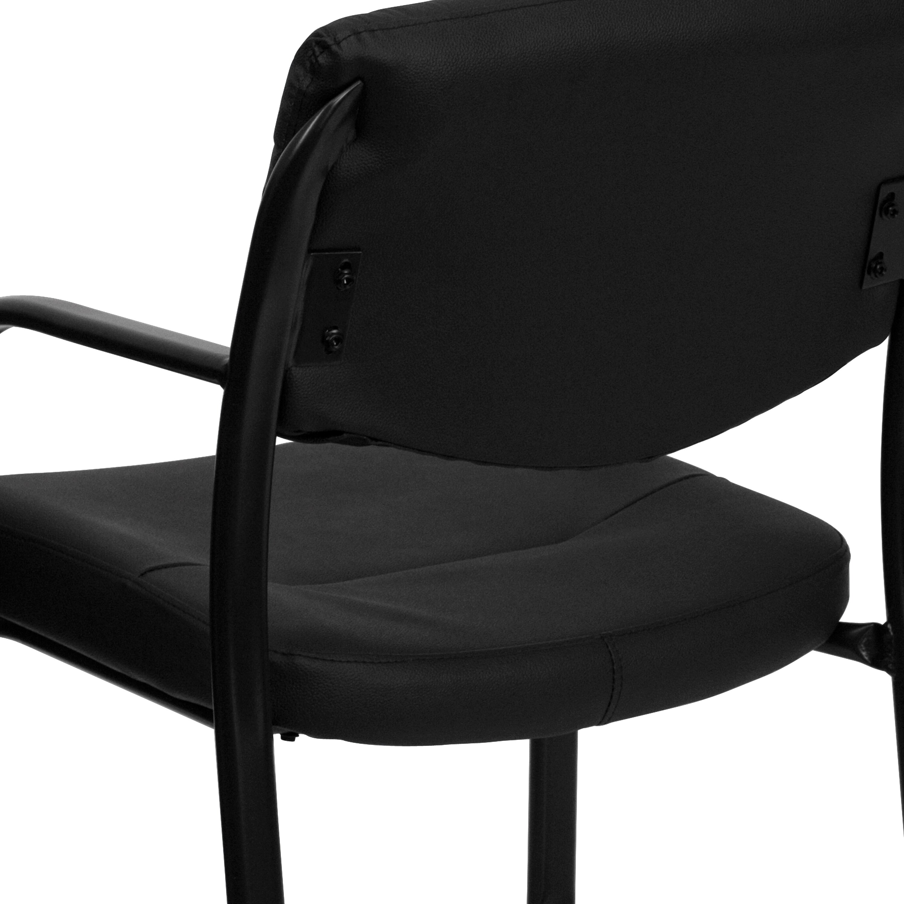 Contemporary Black LeatherSoft Executive Office Chair with Sled Base