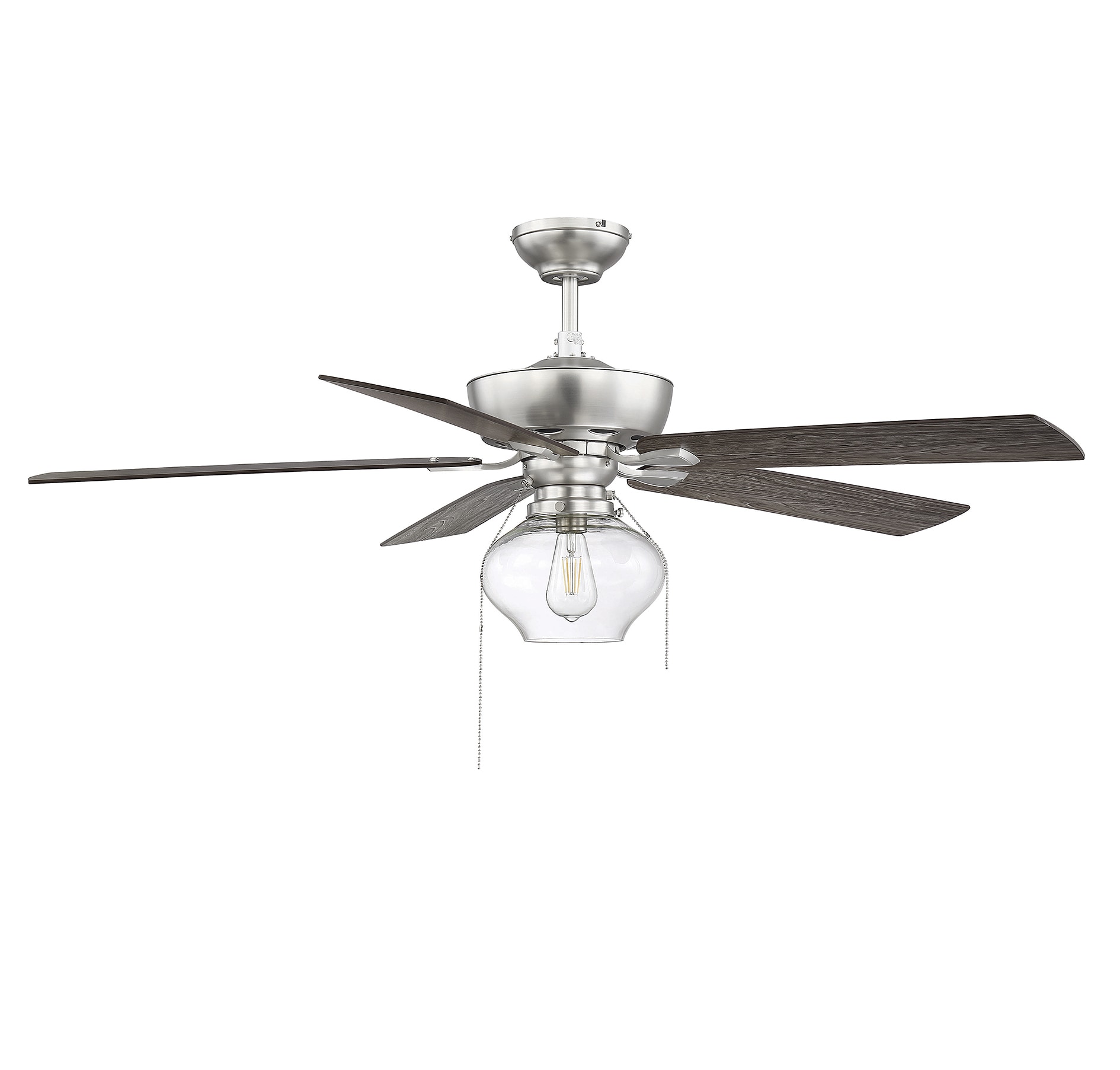 Meridian Lite Trends M2009BN Meridian 52-in Brushed Nickel with Chestnut/ Grey Weathered Oak Blades Ceiling Fan With Light ( 5 -Blade )