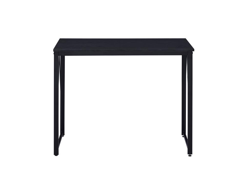 Black Wood and Metal Industrial Writing Desk, 35"