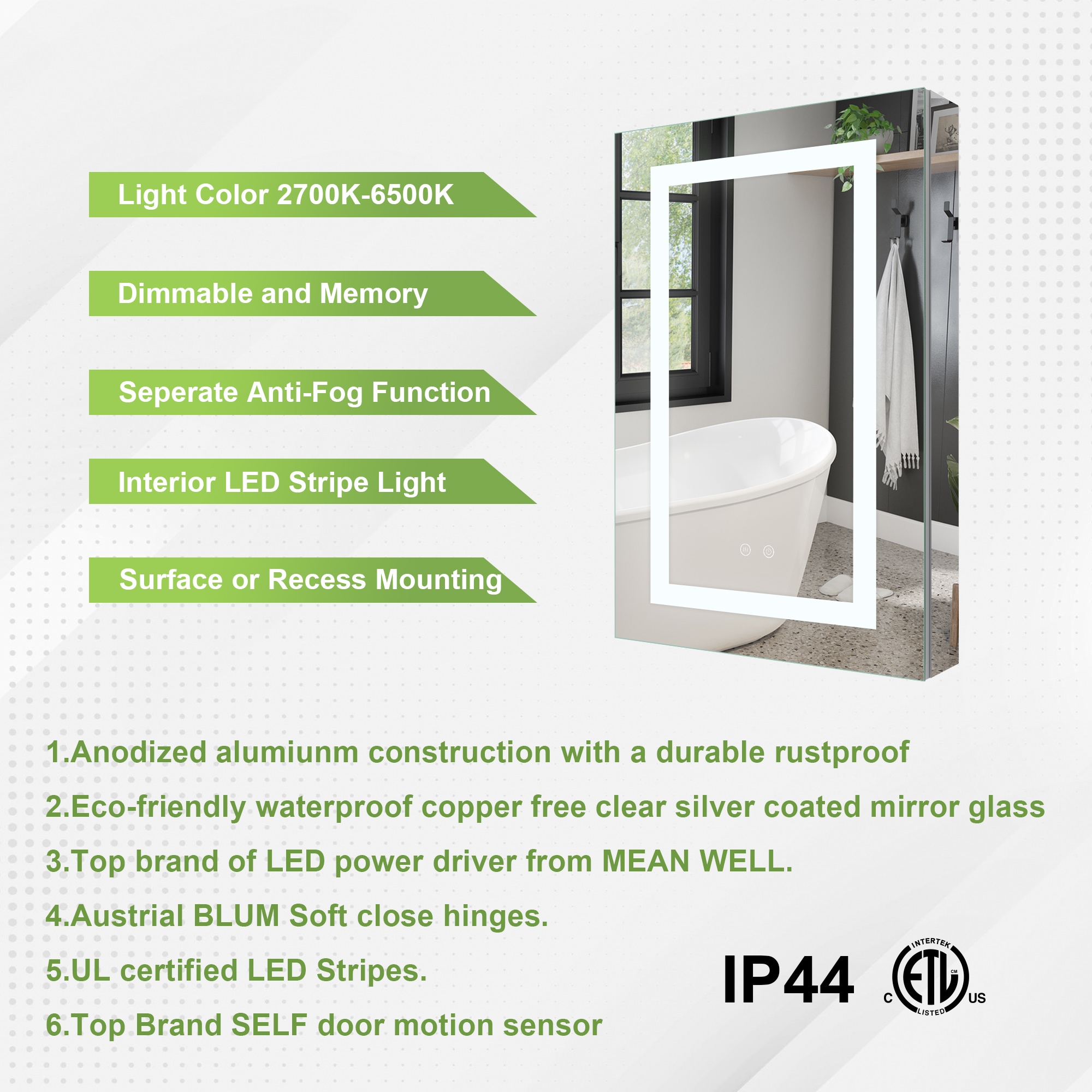 Forclover MEAL-NI2030R Bathroom-Medicine-Cabinets - View #8