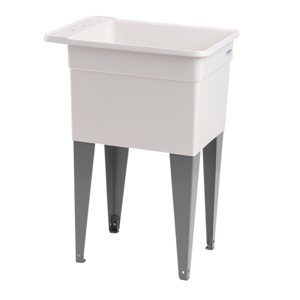 Mustee 40-in x 24-in 1-Basin White Freestanding Utility Tub with Drain  Lowes.com