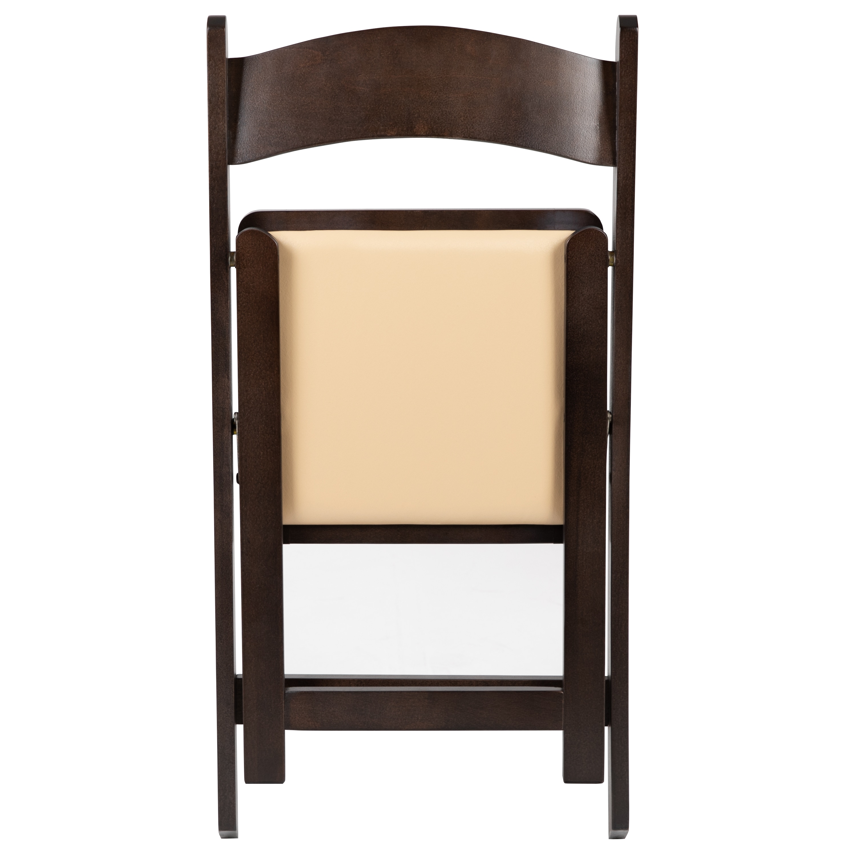 Elegant Chocolate Folding Chair with Detachable Vinyl Seat