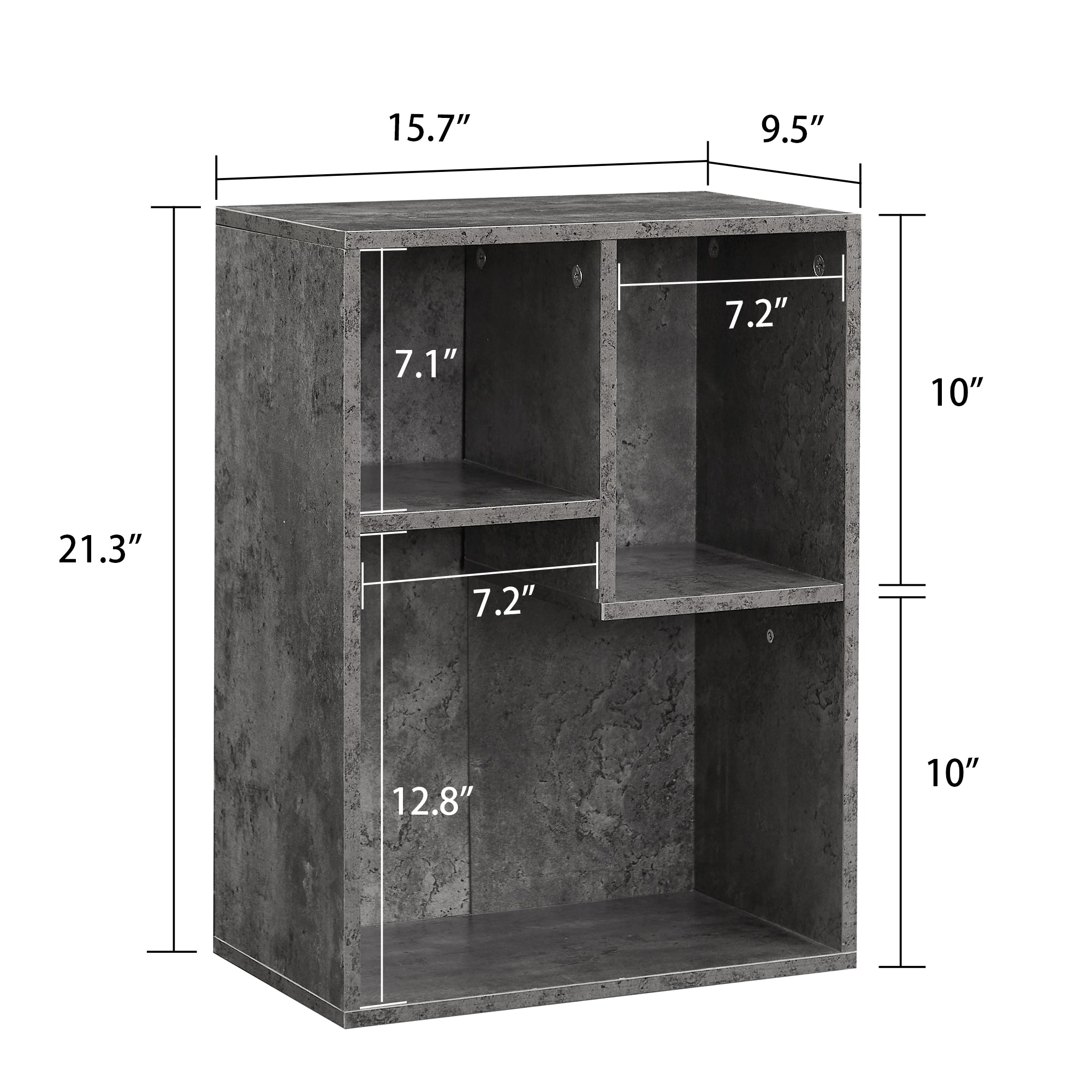 Vecelo LOE-B09-GRY bookcases - View #3