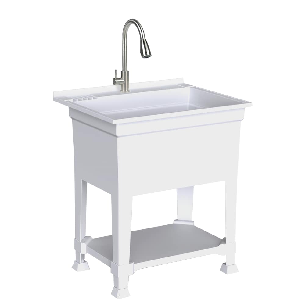 GENERIC Stainless Steel Laundry Cabinet w/Ceramic Sink