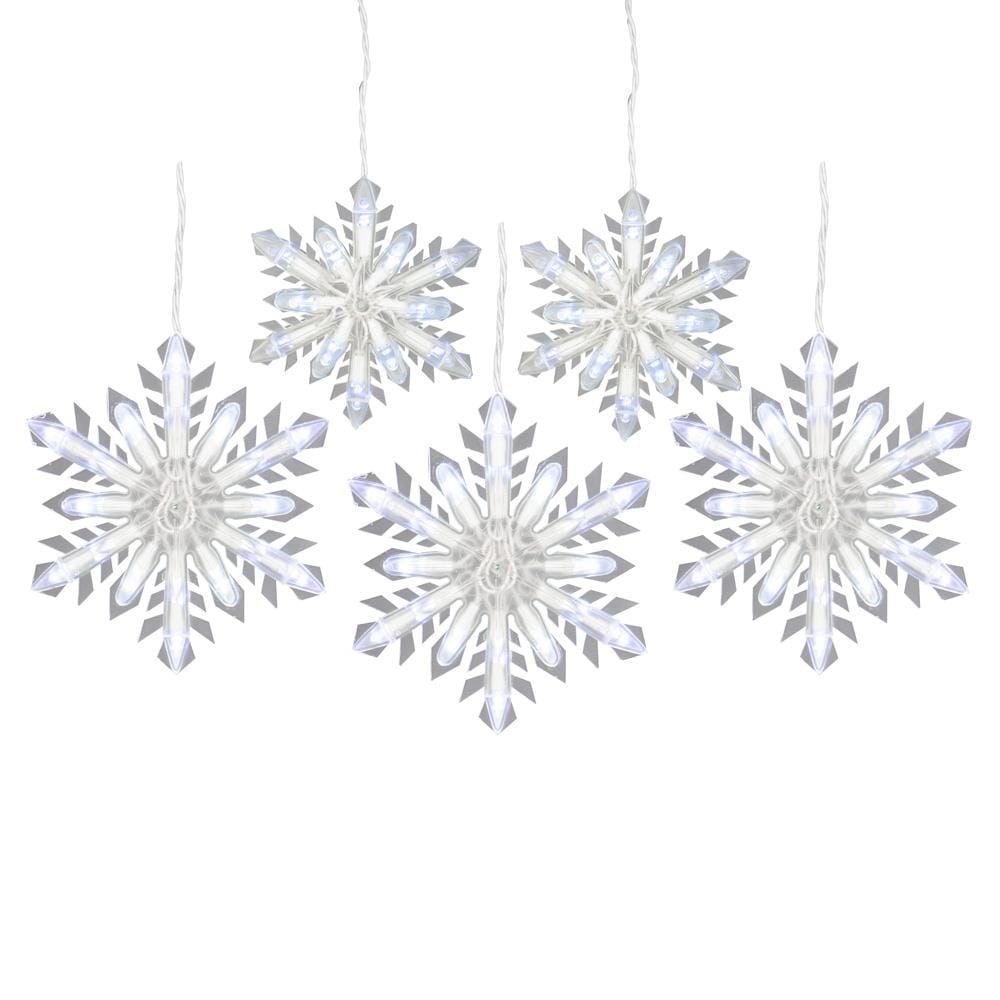 Gemmy String lights 5-Count 4-ft Sparkling White LED Plug-In Christmas ...
