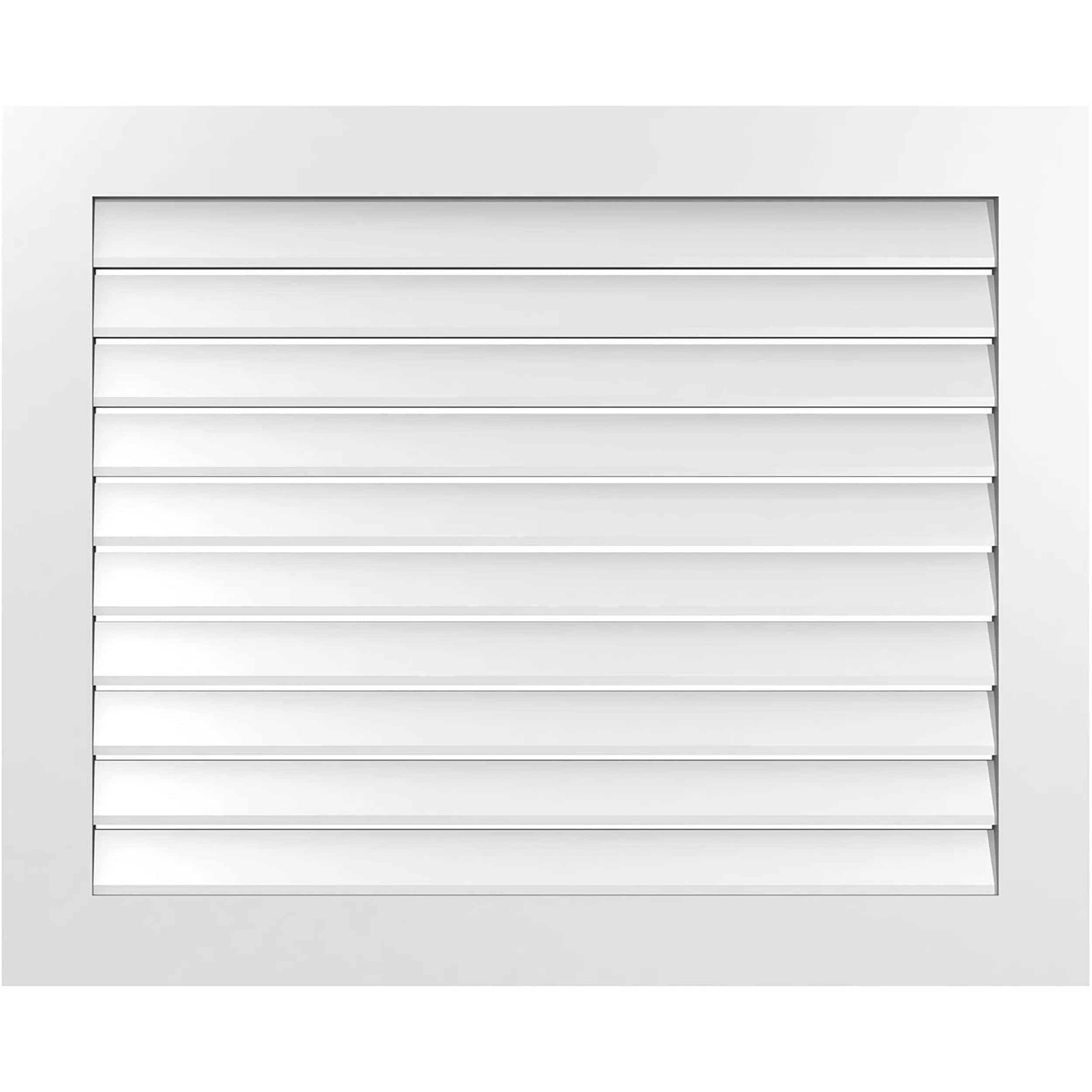 Ekena Millwork GVPVE42X3401SF 42-Inches x 34-Inches Off-white Rectangle PVC Gable Louver Vent