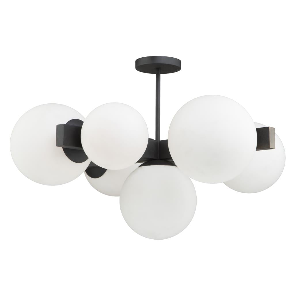 ARTCRAFT SC13222BK Moonglow 7-Light Matte Black Semi mount light
