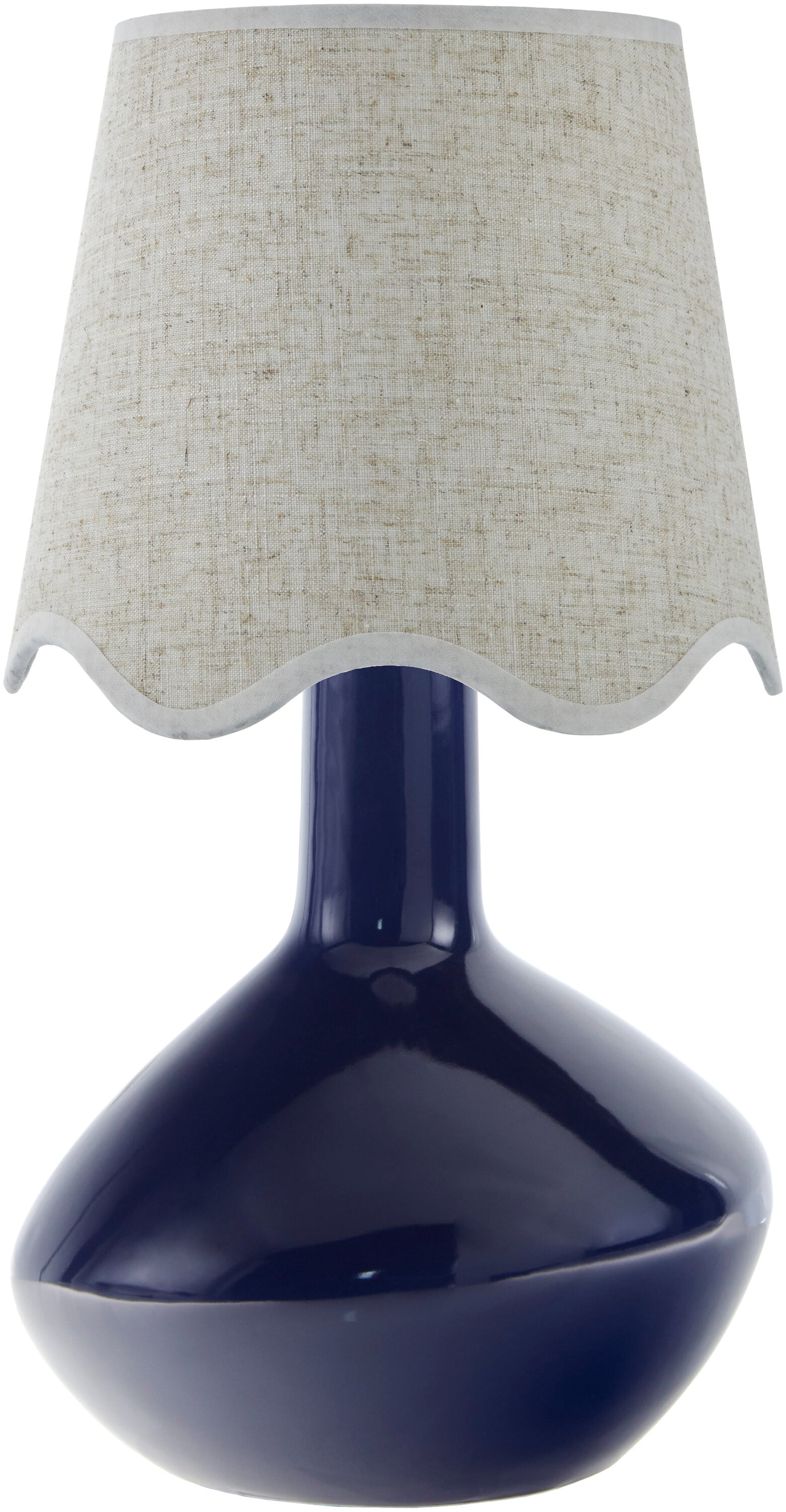 Livabliss Aviara 15-in Beige/Dark Blue On/Off switch Table Lamp with ...