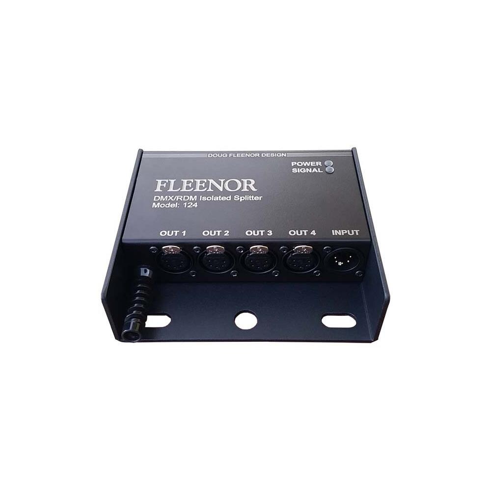  TCNCD380259 Doug Fleenor Design DFD-124-3 Output Bi-Directional DMX Splitter with 3-Pin XLR Connectors, Black
