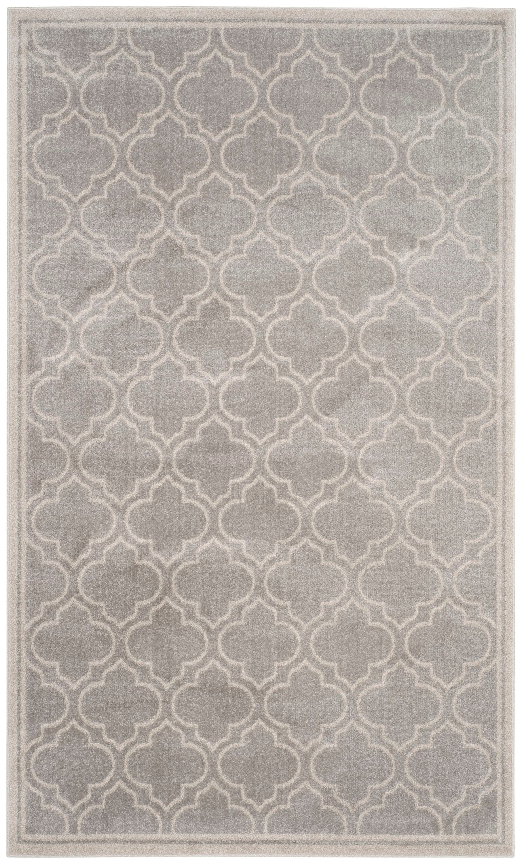 Safavieh AMT412B-5 Amherst Moroccan 5 x 8 (ft) Loomed Synthetic Gray/Ivory Rectangular Indoor/Outdoor Geometric Area rug