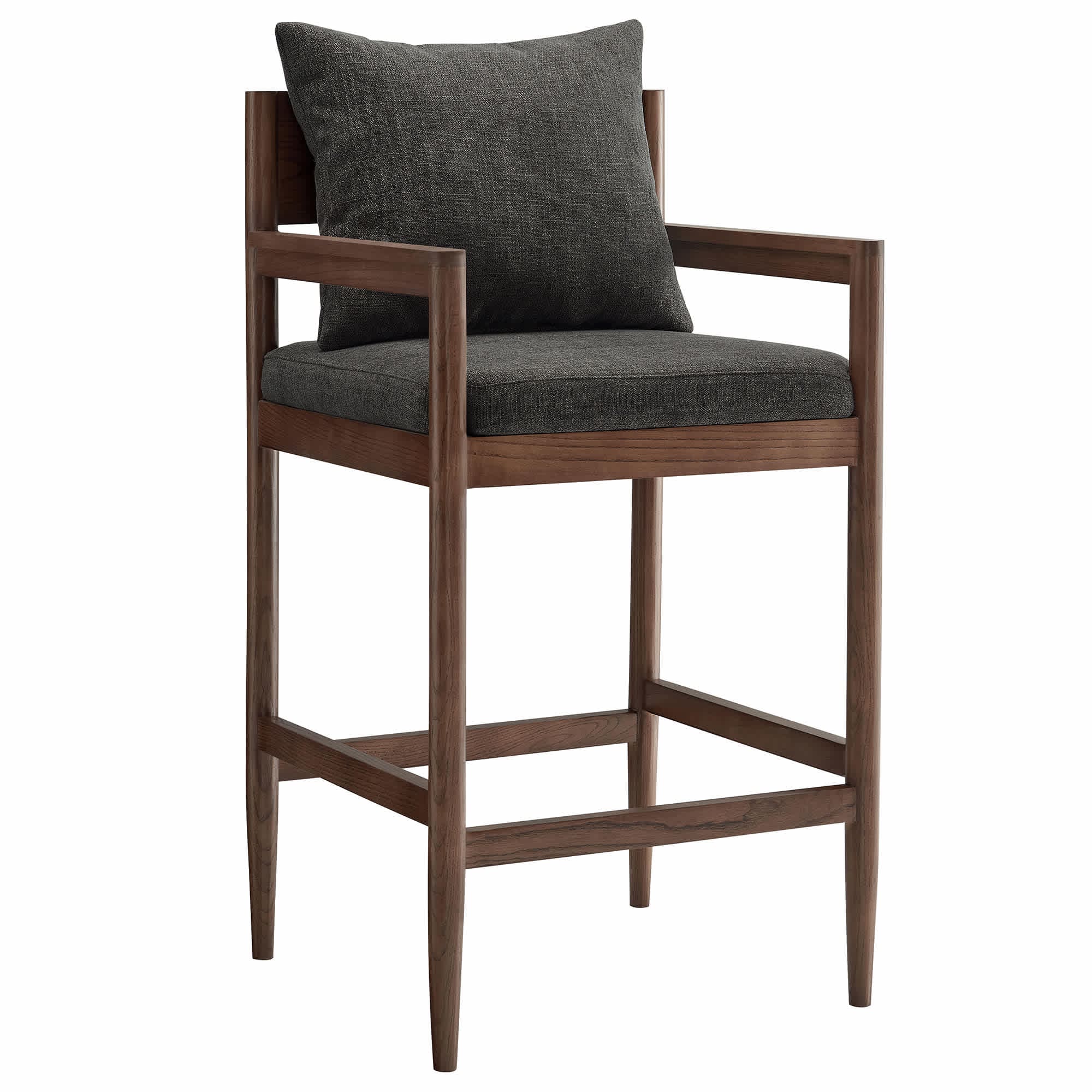  Remington Wood Bar Stool in Charcoal
