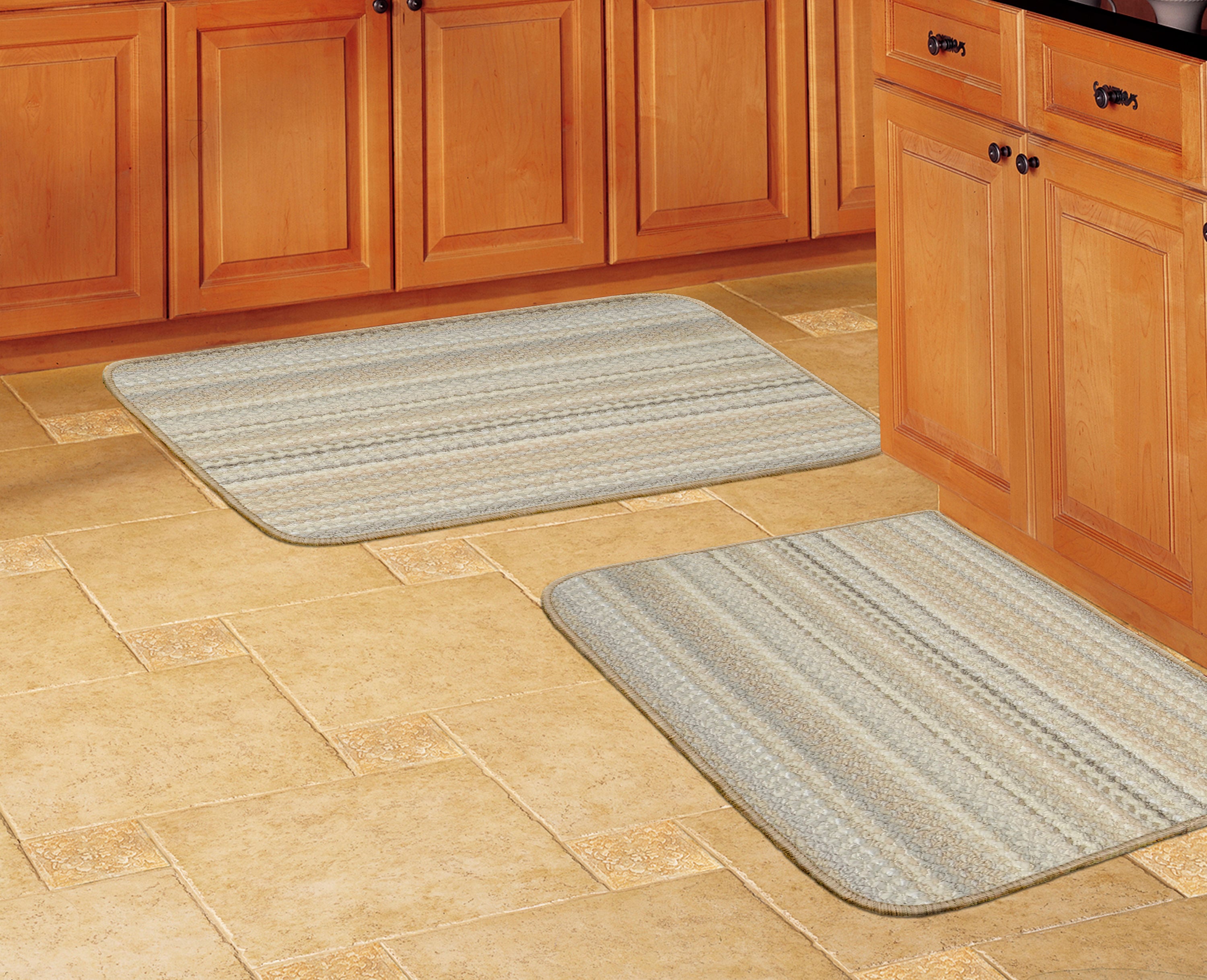 Garland Rug CV000N2P0258 Carnival 2 x 3 (ft) Tufted Polypropylene Assorted Earth Tones Rectangular Indoor Stripe Farmhouse/Cottage Throw rug