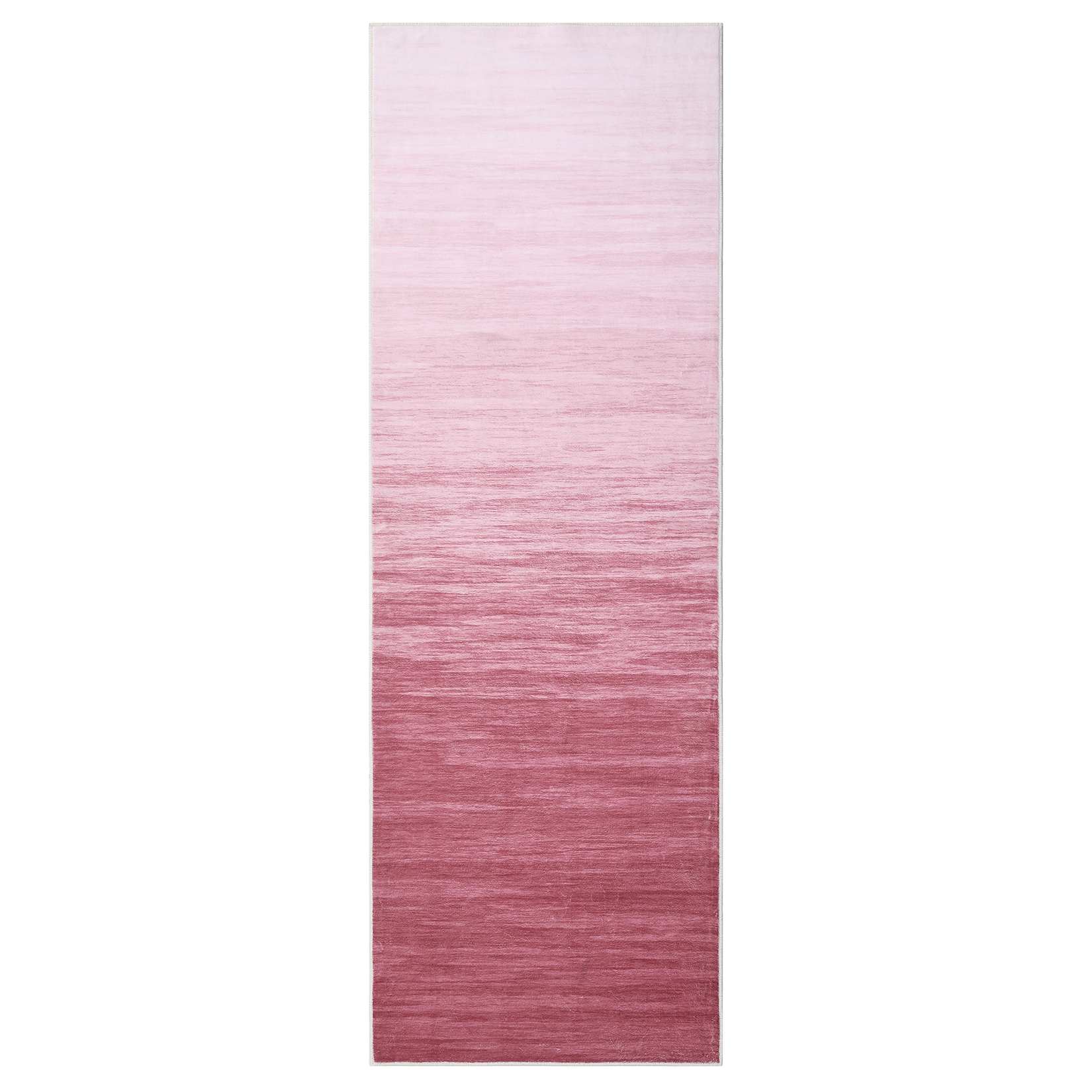 Qeetex LSN-PHO-11SW218E 2 x 6 ft Polyester Pearl Velvet Pink Rectangular Hallway Bathroom Entryway Kitchen Office Foldable Modern Washable Area Rug