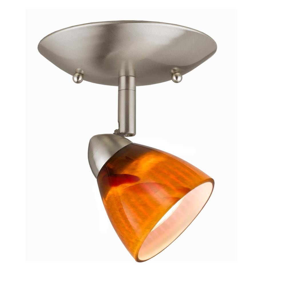 Cal Lighting SL-954-1-BS/AMS Orbit 1-Light 6-in Brushed Steel Dimmable Standard Flush Mount Fixed Track Light Kit